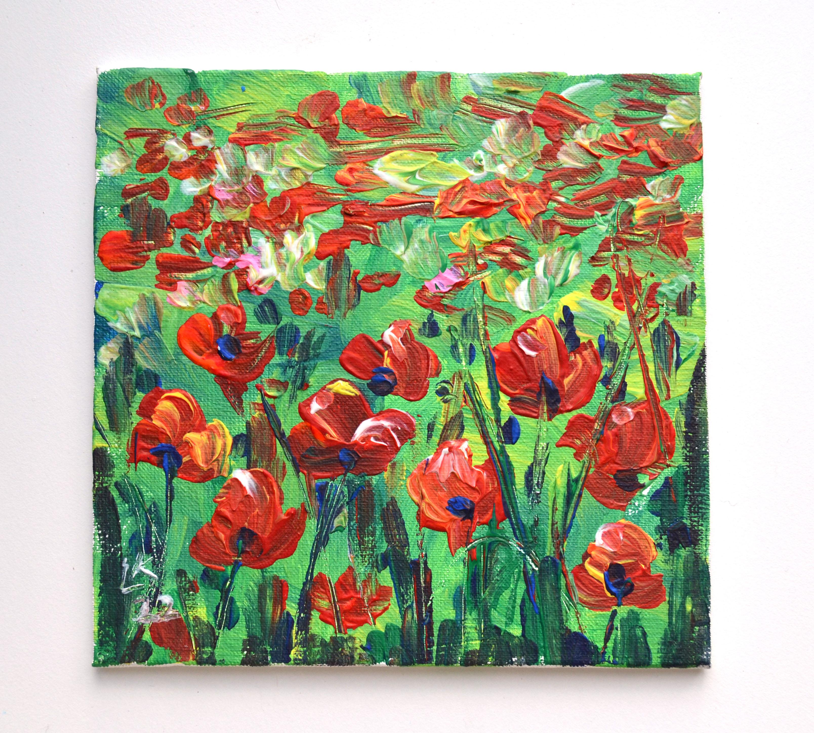 El campo de amapolas - Painting de Lada Kholosho