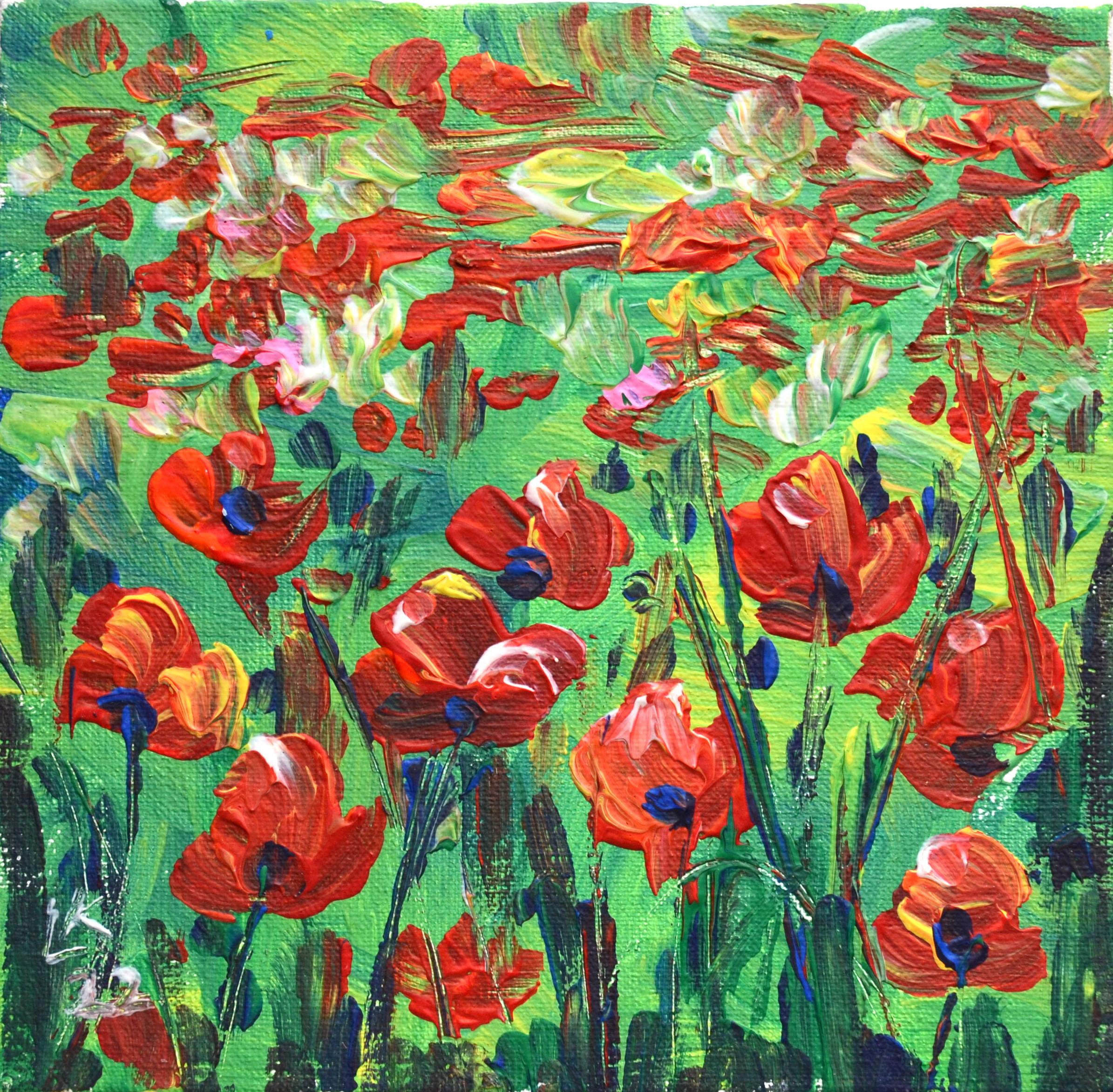 El campo de amapolas - Painting Impresionista de Lada Kholosho