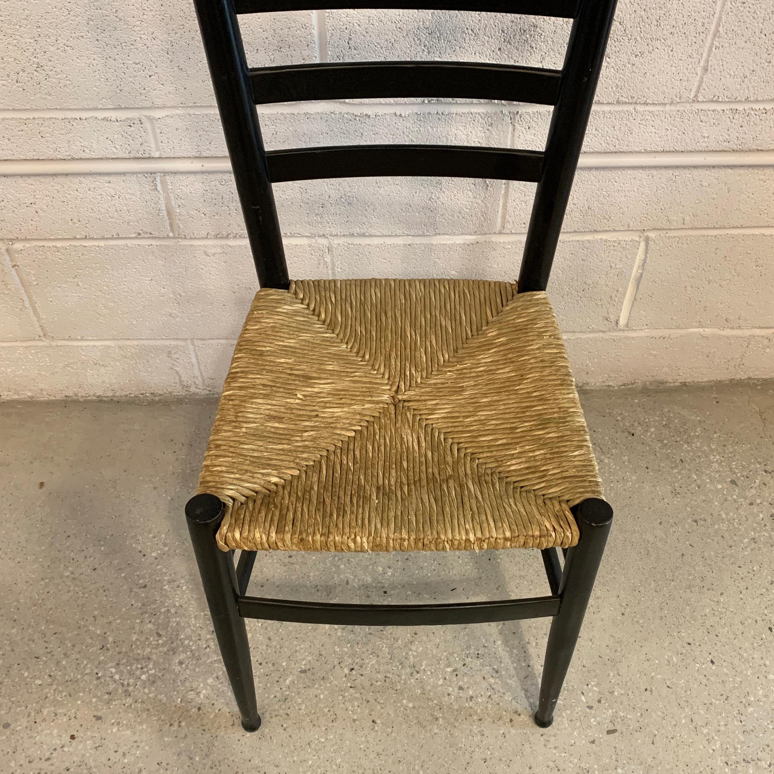 Ladder Back Accent Side Chair in the Style of Gio Ponti In Good Condition In Brooklyn, NY
