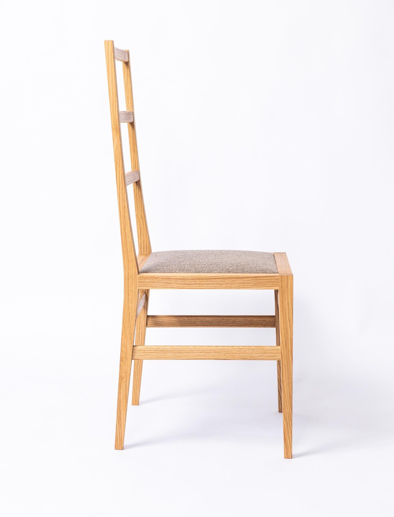 Contemporary Ladder Back Dining Chair in White Oak by Boyd and Allister  For Sale