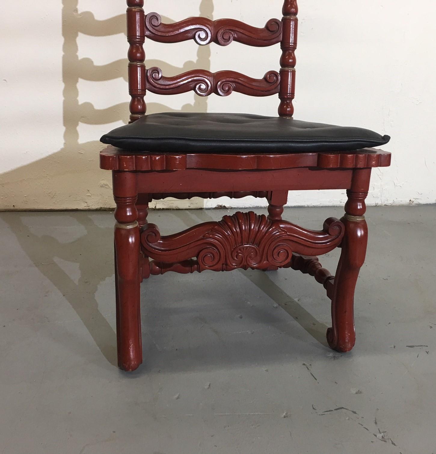 Americano Sedie vintage con schienale a scaletta Sat of 8 in vendita