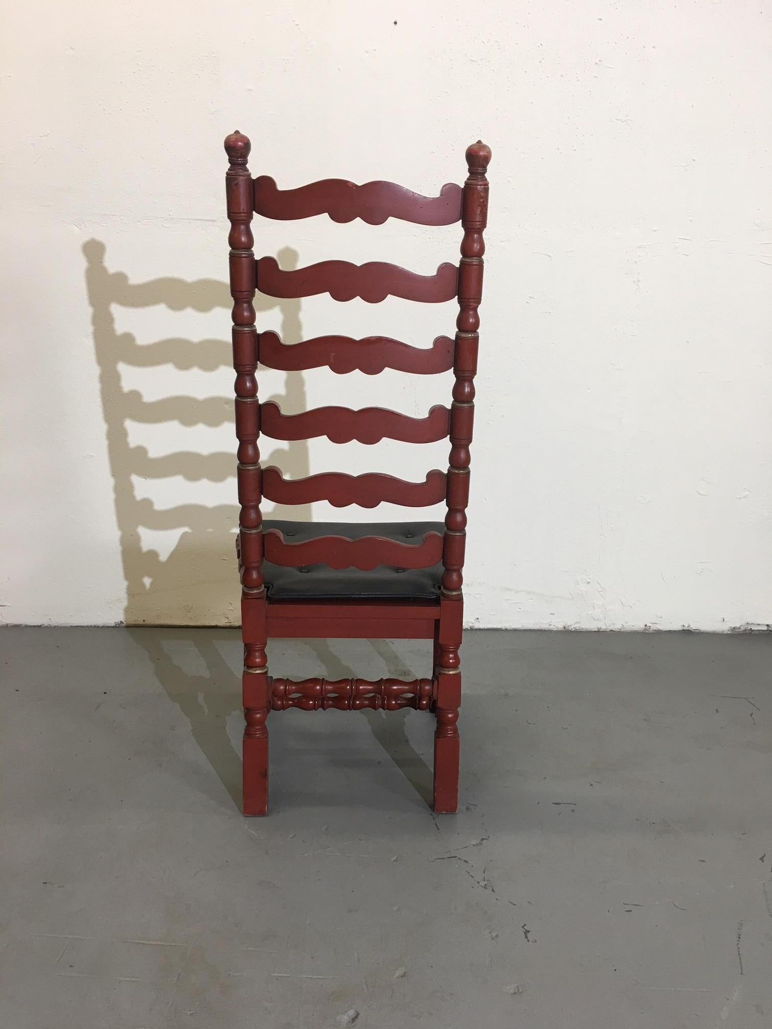 Ladder Back Dining Chairs Set of 8 In Good Condition For Sale In Pomona, CA