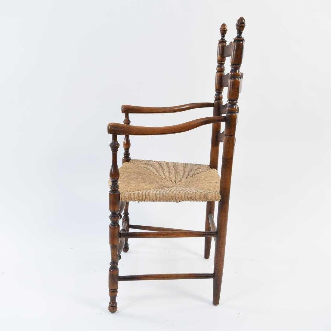 Georgian Ladder Back Dining Room Armchair with Rush Seat For Sale