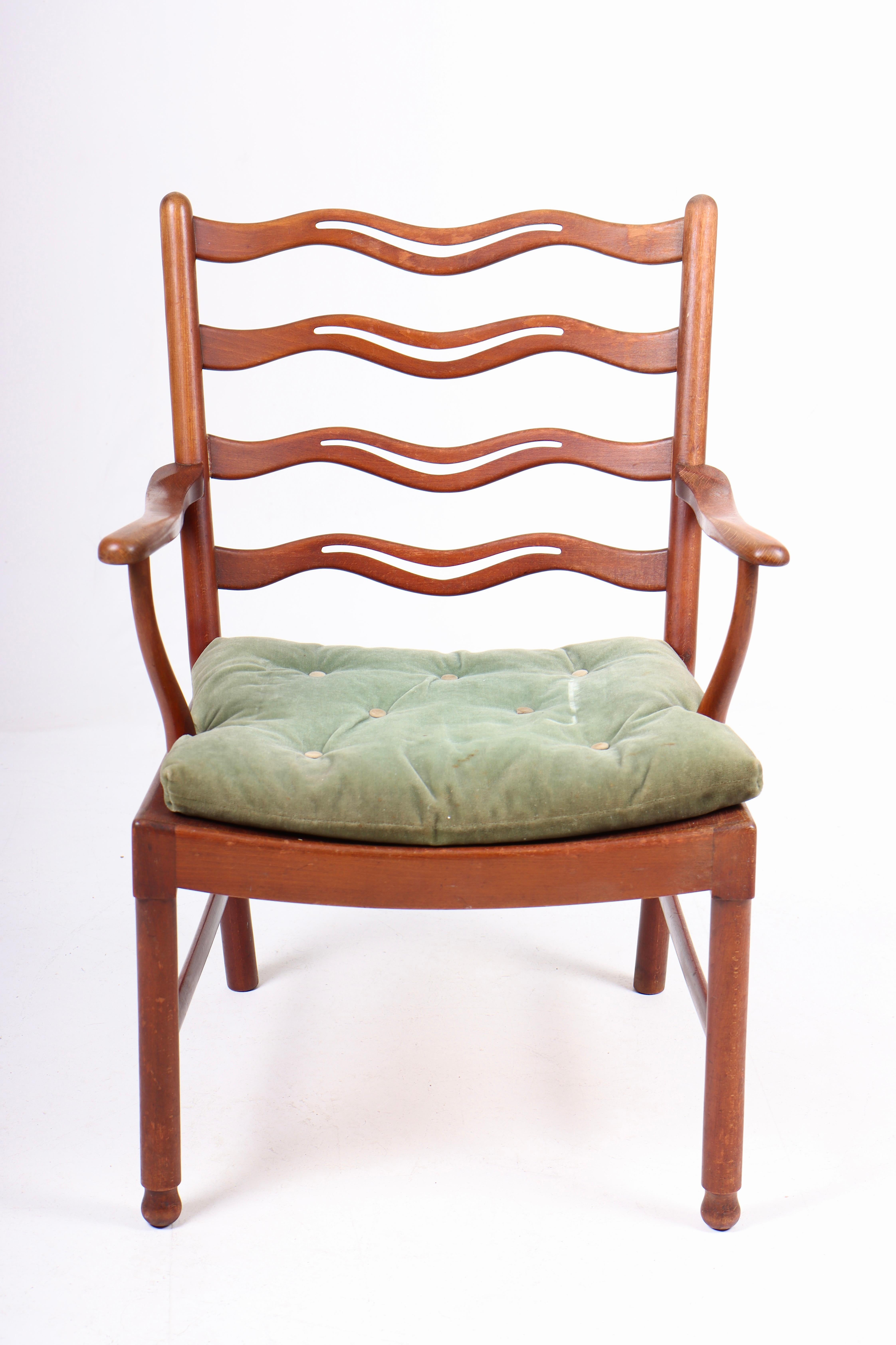 Scandinavian Modern Ladder Back Lounge Chair by Ole Wanscher, 1940s For Sale