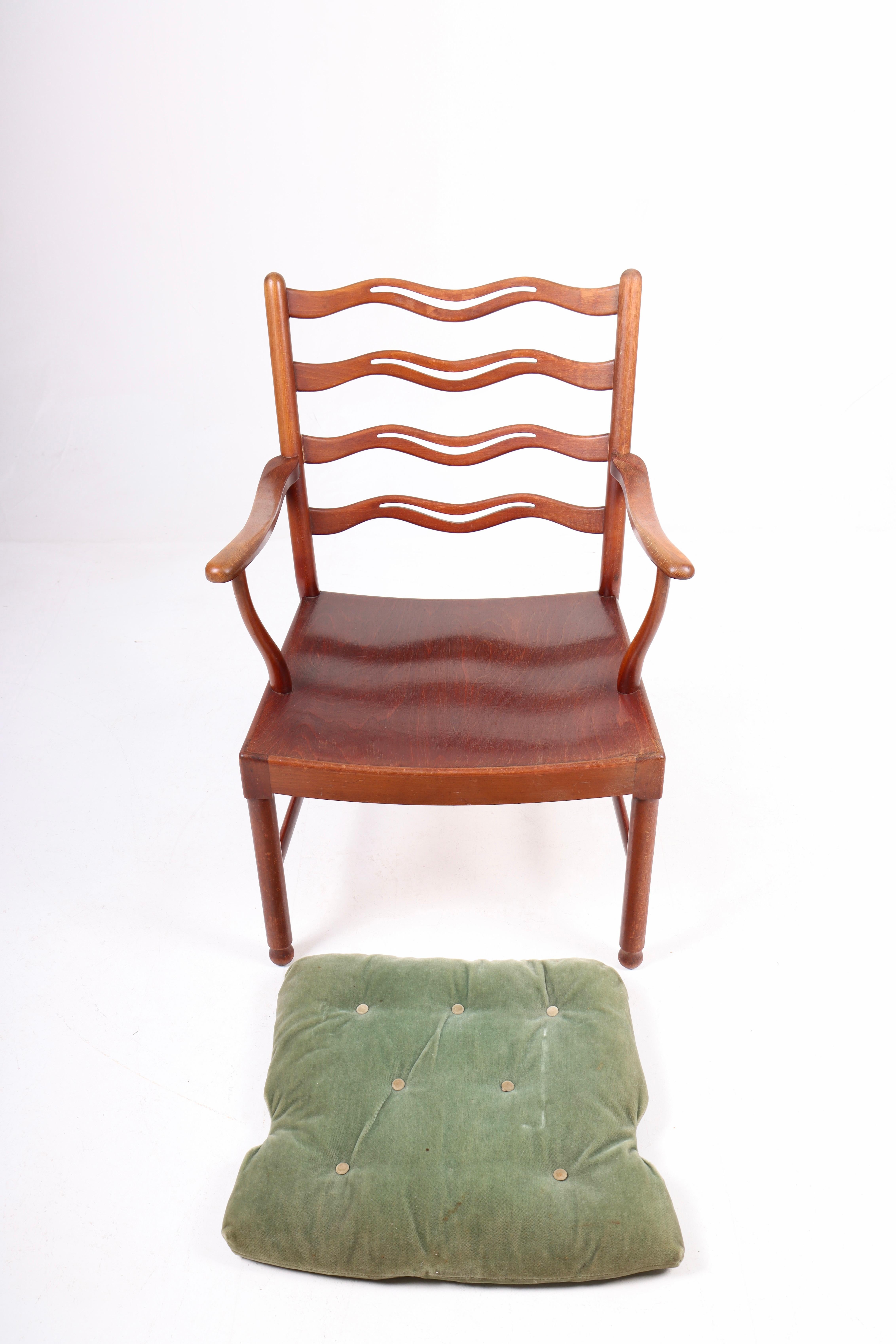 Stained Ladder Back Lounge Chair by Ole Wanscher, 1940s For Sale