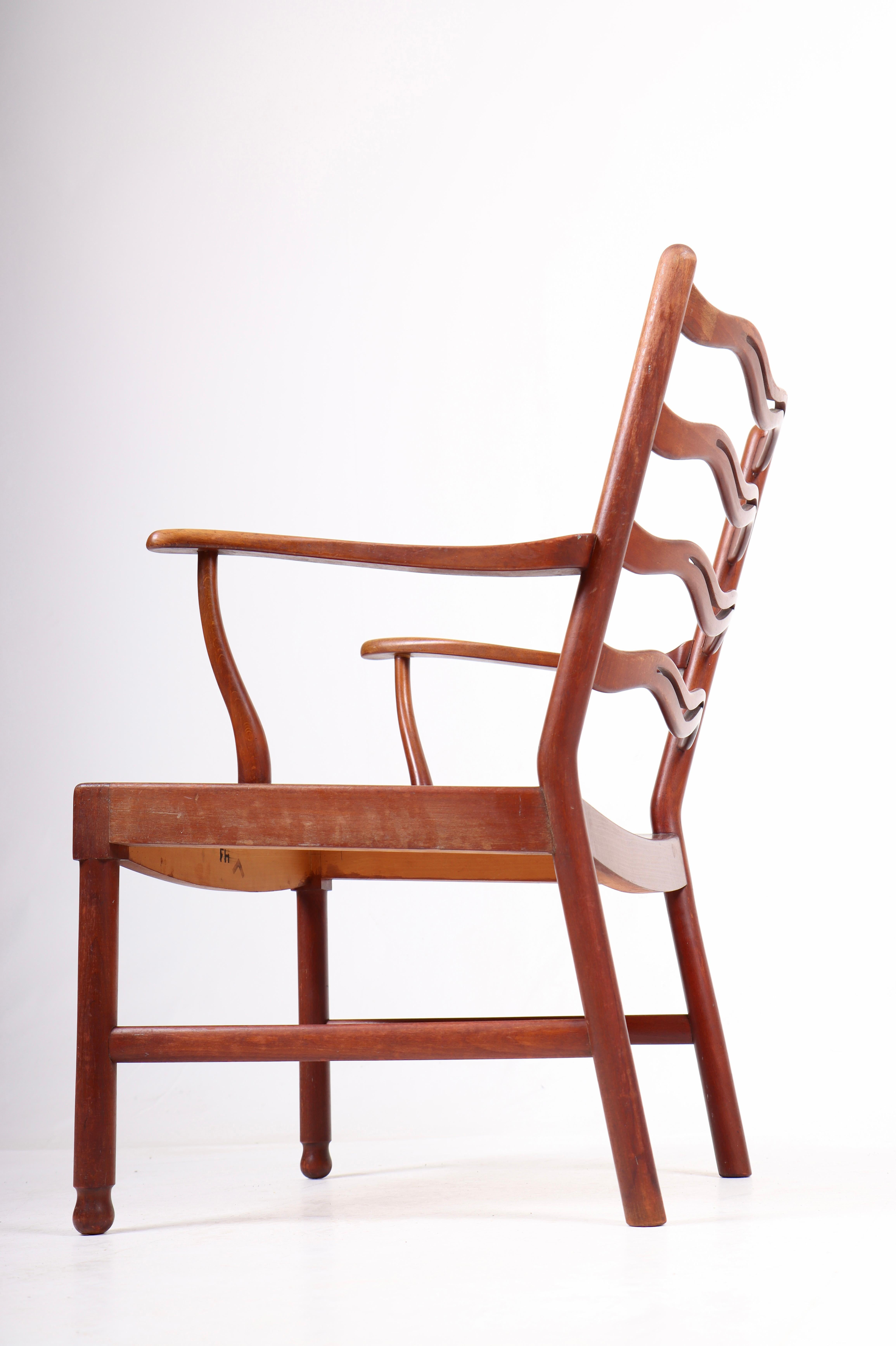 Mid-20th Century Ladder Back Lounge Chair by Ole Wanscher, 1940s For Sale
