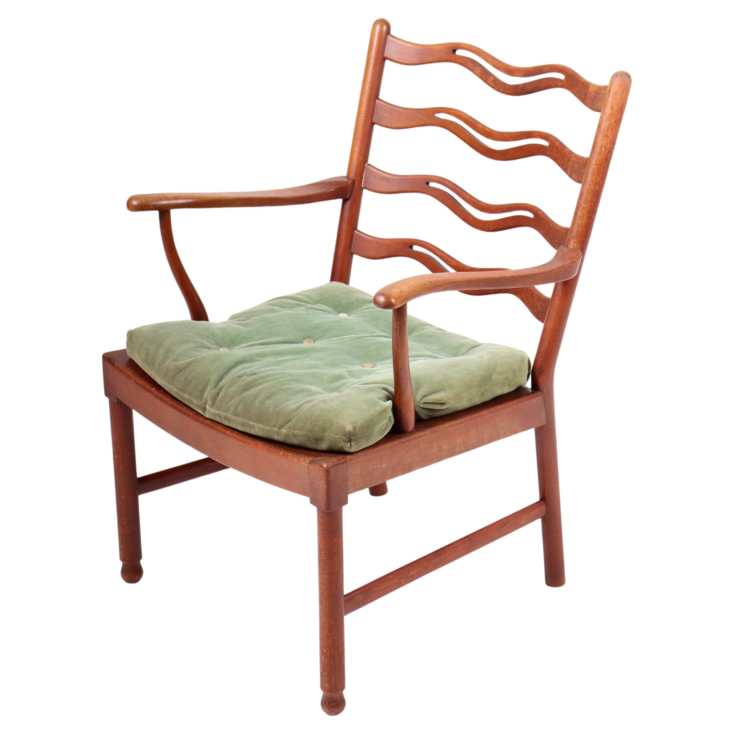 Ladder Back Lounge Chair by Ole Wanscher, 1940s For Sale