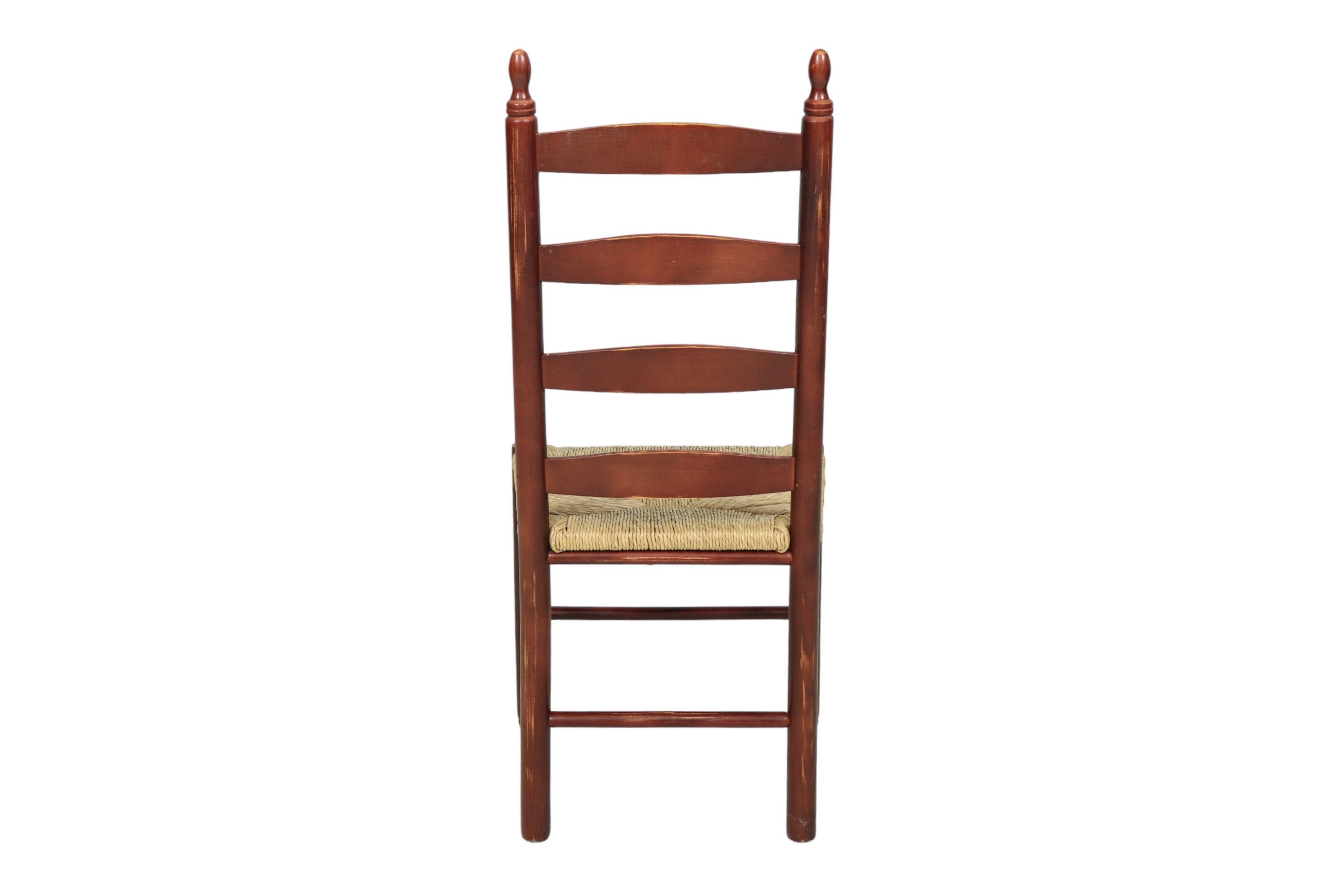Shaker Ladder Back Rush Seat Dining Chairs, Set of 8