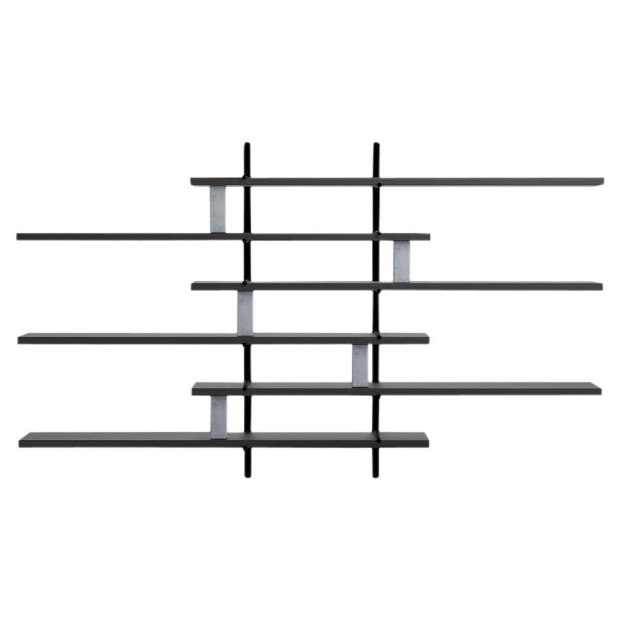 Ladder Street Shelving by Yabu Pushelberg in Black Stained Oak and Marble For Sale