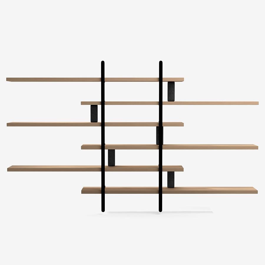Modern Ladder Street Shelving by Yabu Pushelberg in Nude Lacquered Oak and Bluestone For Sale