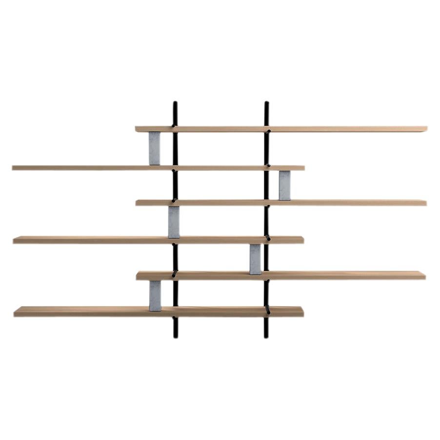 Ladder Street Shelving by Yabu Pushelberg in Nude Lacquered Oak and Marble