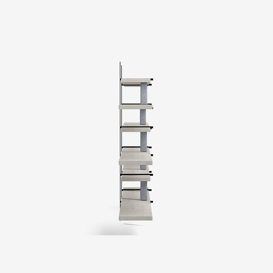 Modern Ladder Street Shelving Unit by Yabu Pushelberg in Ivory Oak and Carrara Marble For Sale