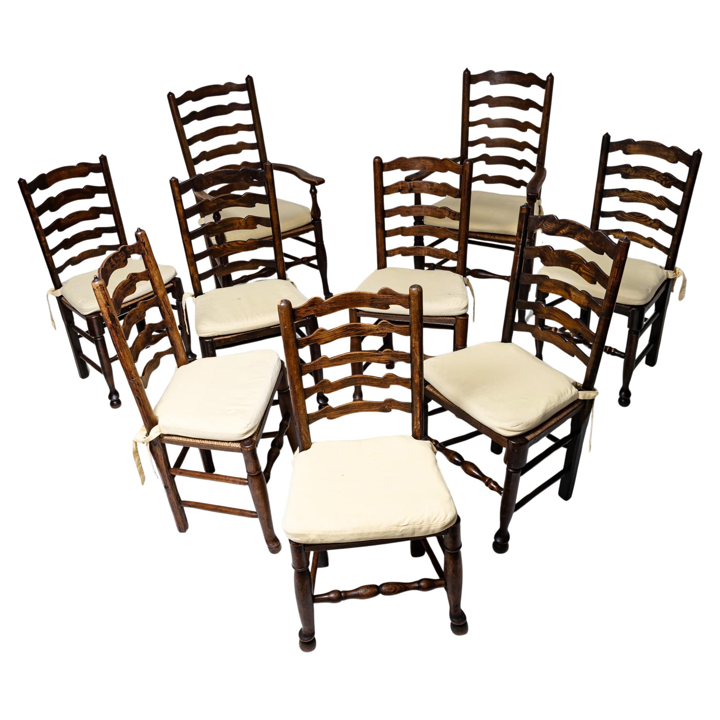Ladderback Dining Chairs, Probably 19th Century
