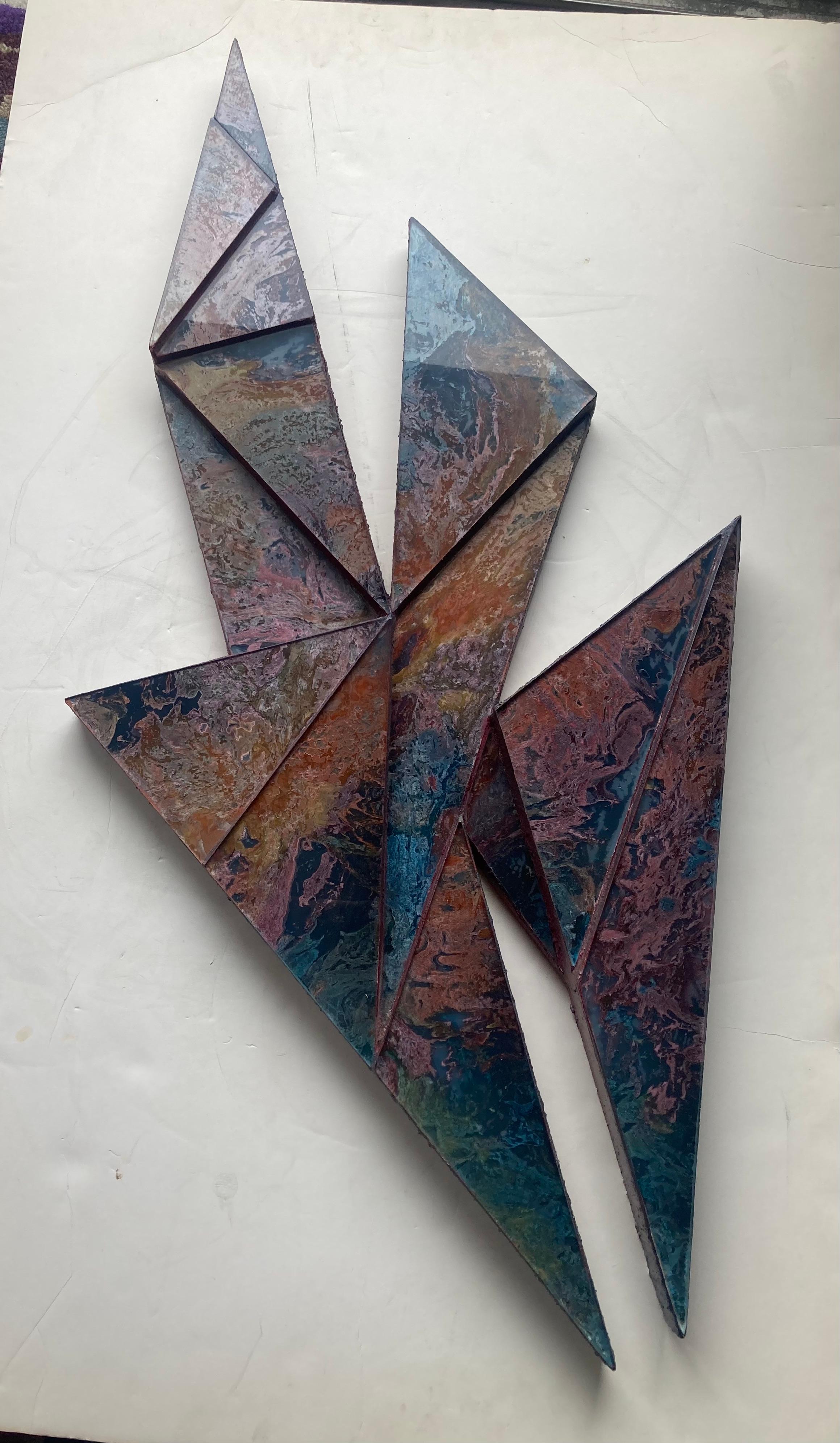 American Laddie John Dill  abstract wall sculpture , pigment and glass mount art . For Sale