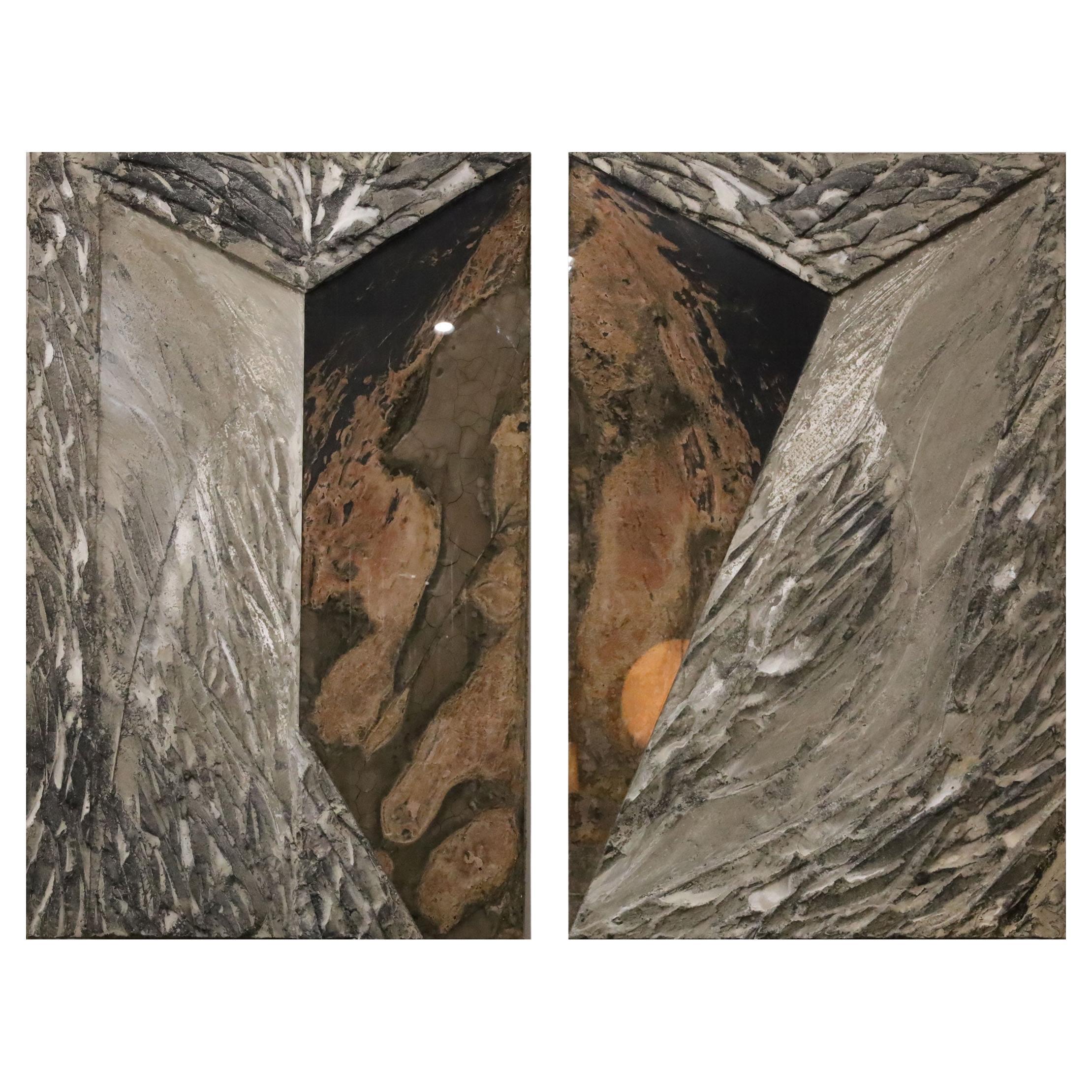 Laddie John Dill 'B. 1943' Untitled Large Scale Diptych, Dtd, 1995 For Sale