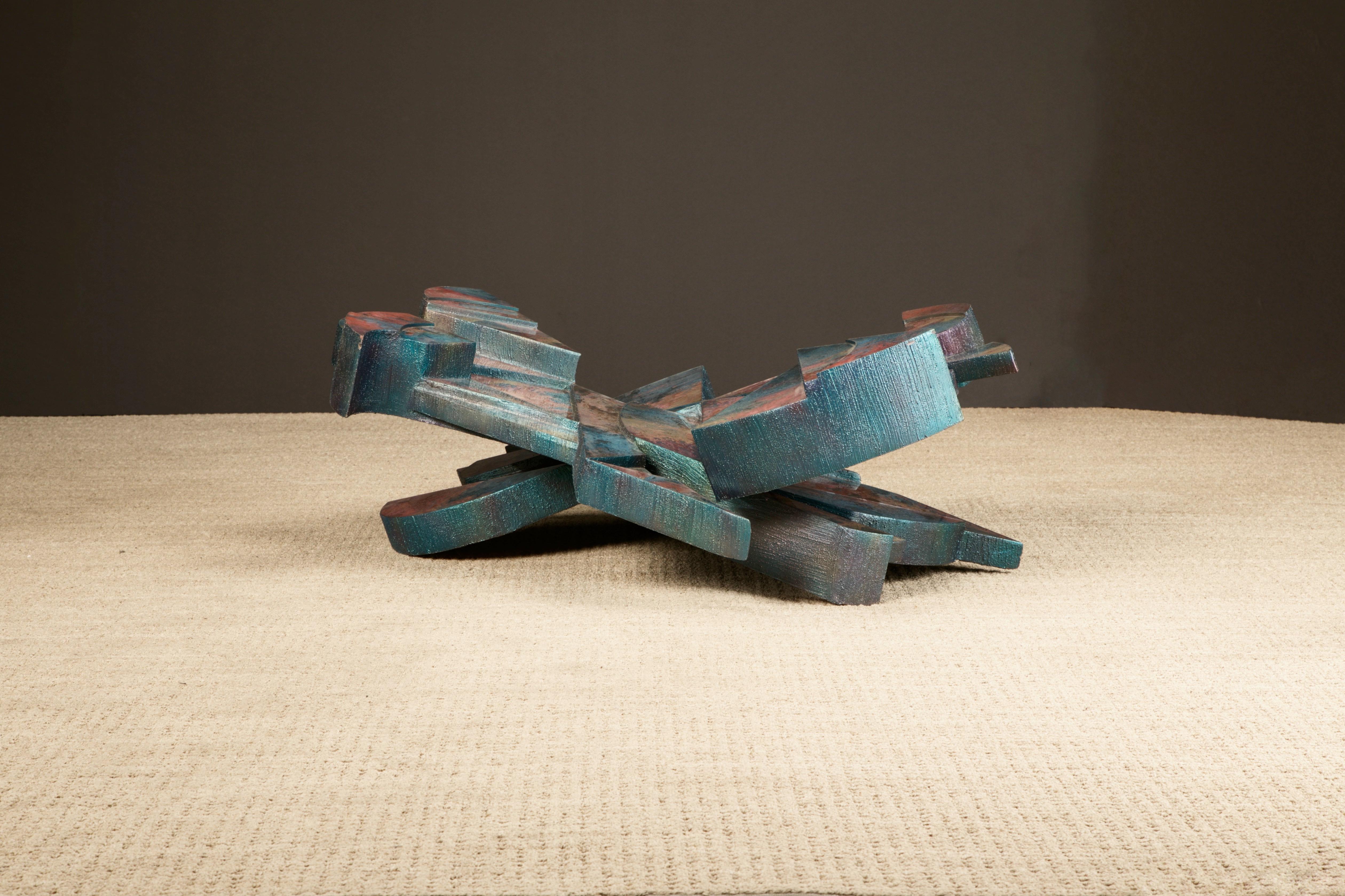 Table basse sculpturale « Ciment Glass Oxide » de Laddie John Dill, vers 1980 en vente 4