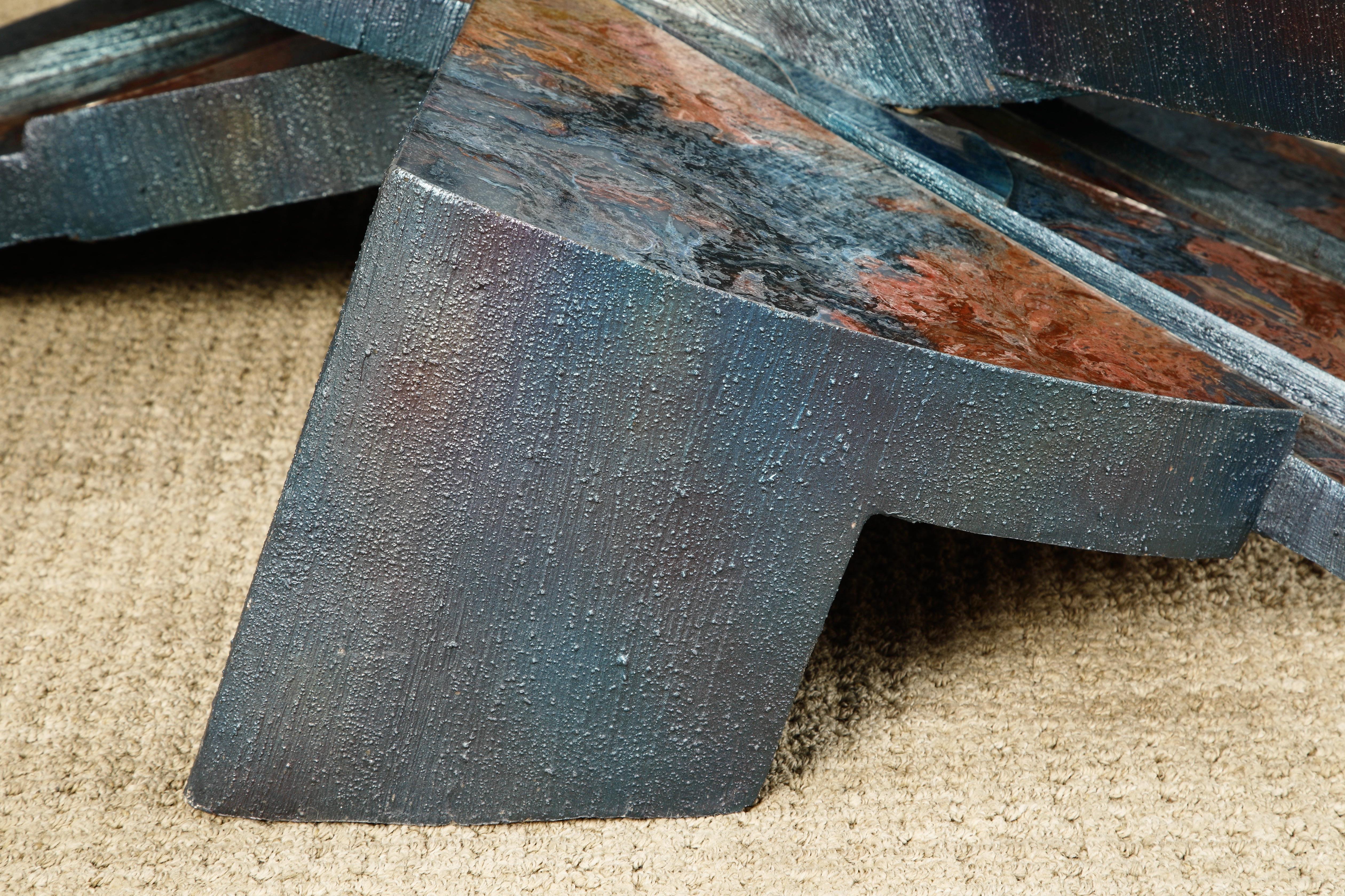 Table basse sculpturale « Ciment Glass Oxide » de Laddie John Dill, vers 1980 en vente 6