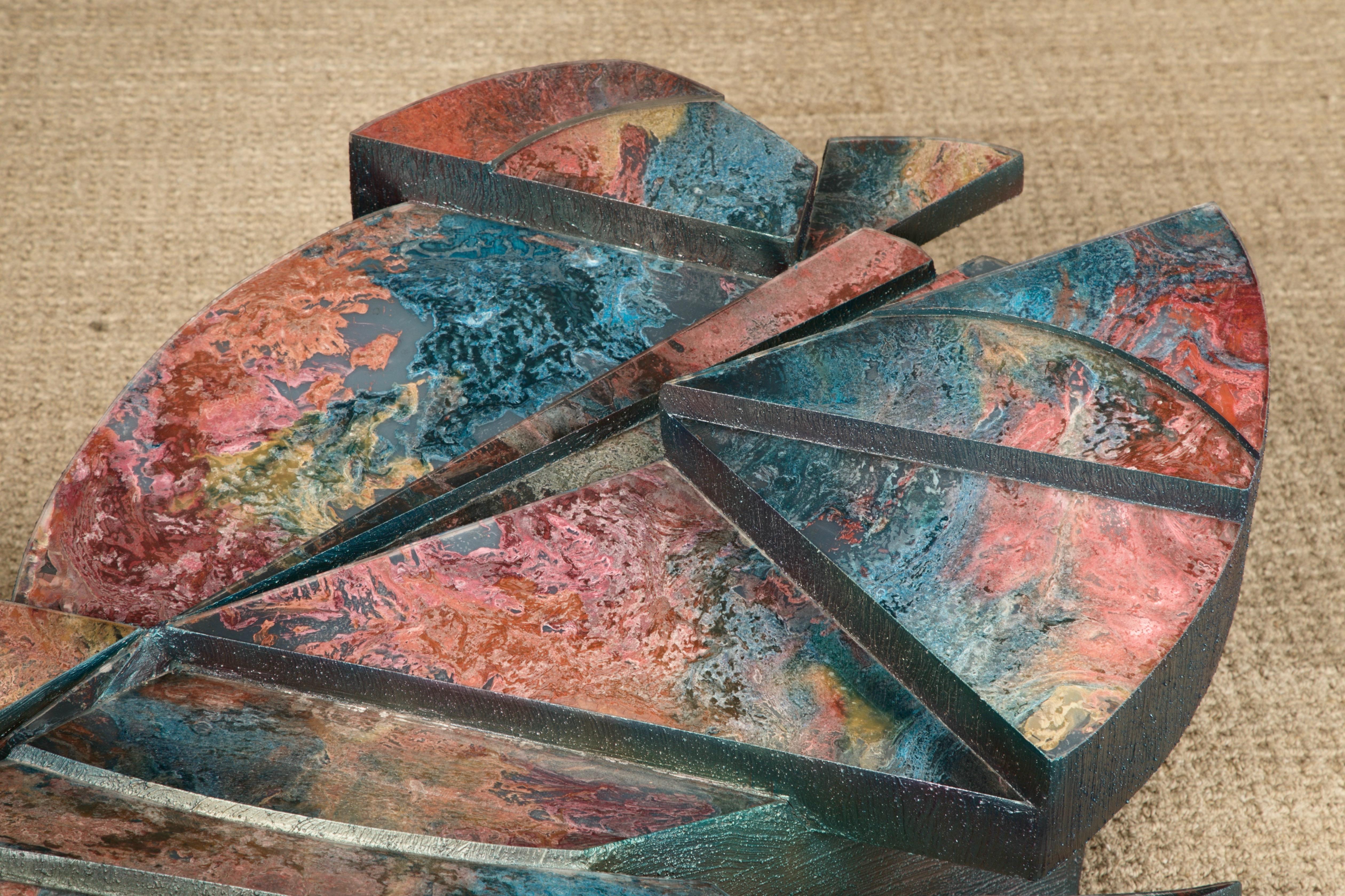 Table basse sculpturale « Ciment Glass Oxide » de Laddie John Dill, vers 1980 en vente 8