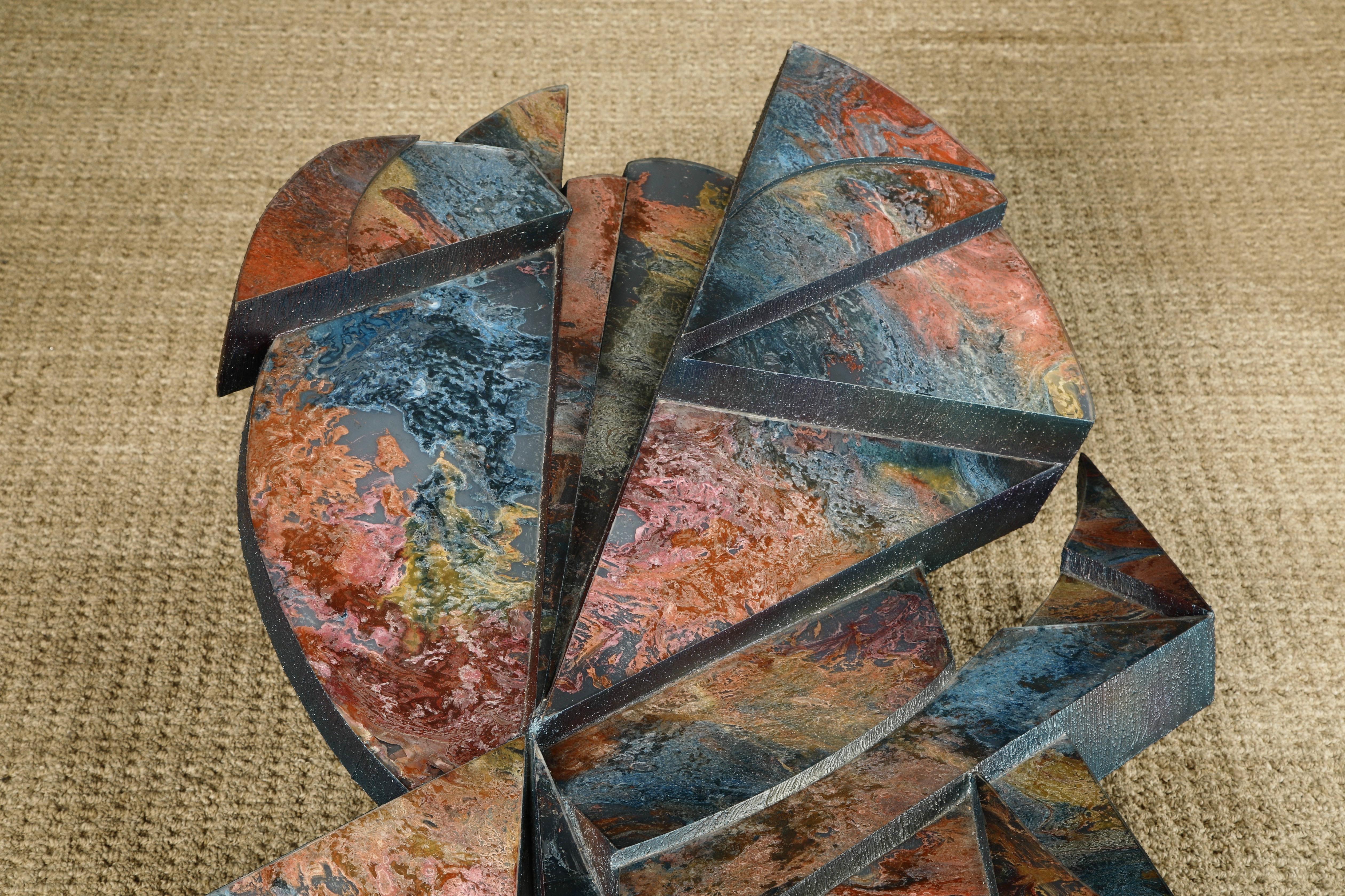 Table basse sculpturale « Ciment Glass Oxide » de Laddie John Dill, vers 1980 en vente 9