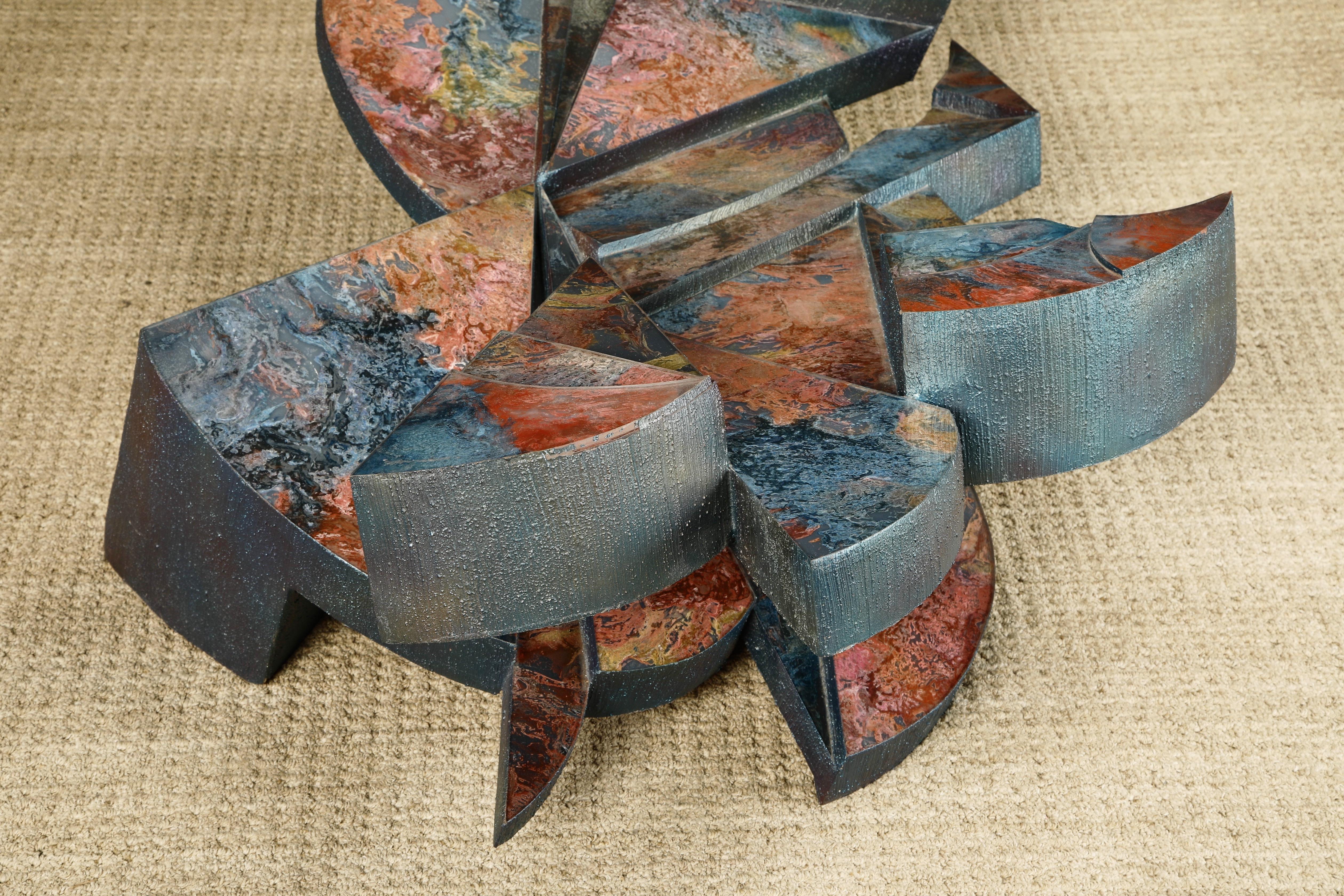 Table basse sculpturale « Ciment Glass Oxide » de Laddie John Dill, vers 1980 en vente 10