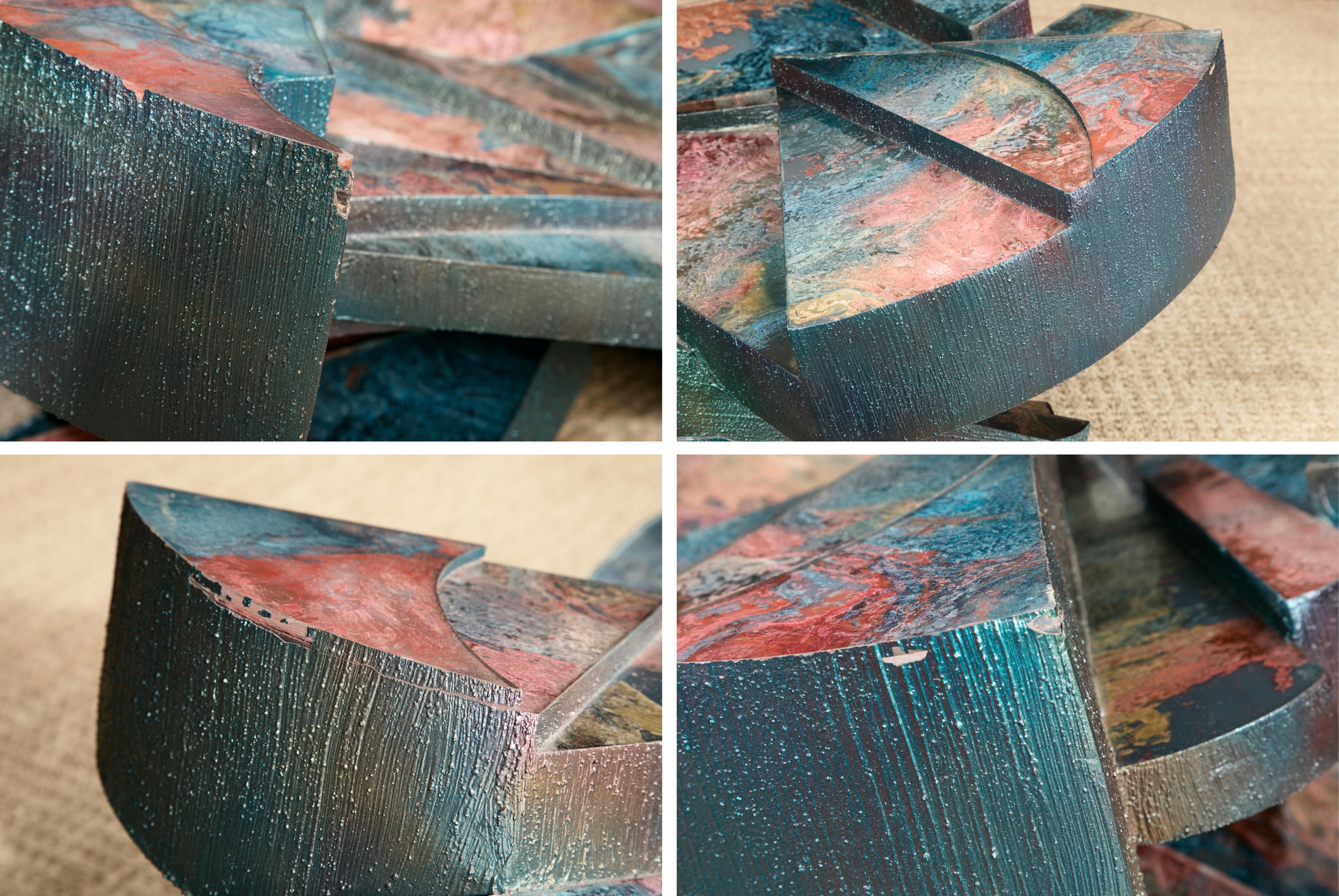 Table basse sculpturale « Ciment Glass Oxide » de Laddie John Dill, vers 1980 en vente 11