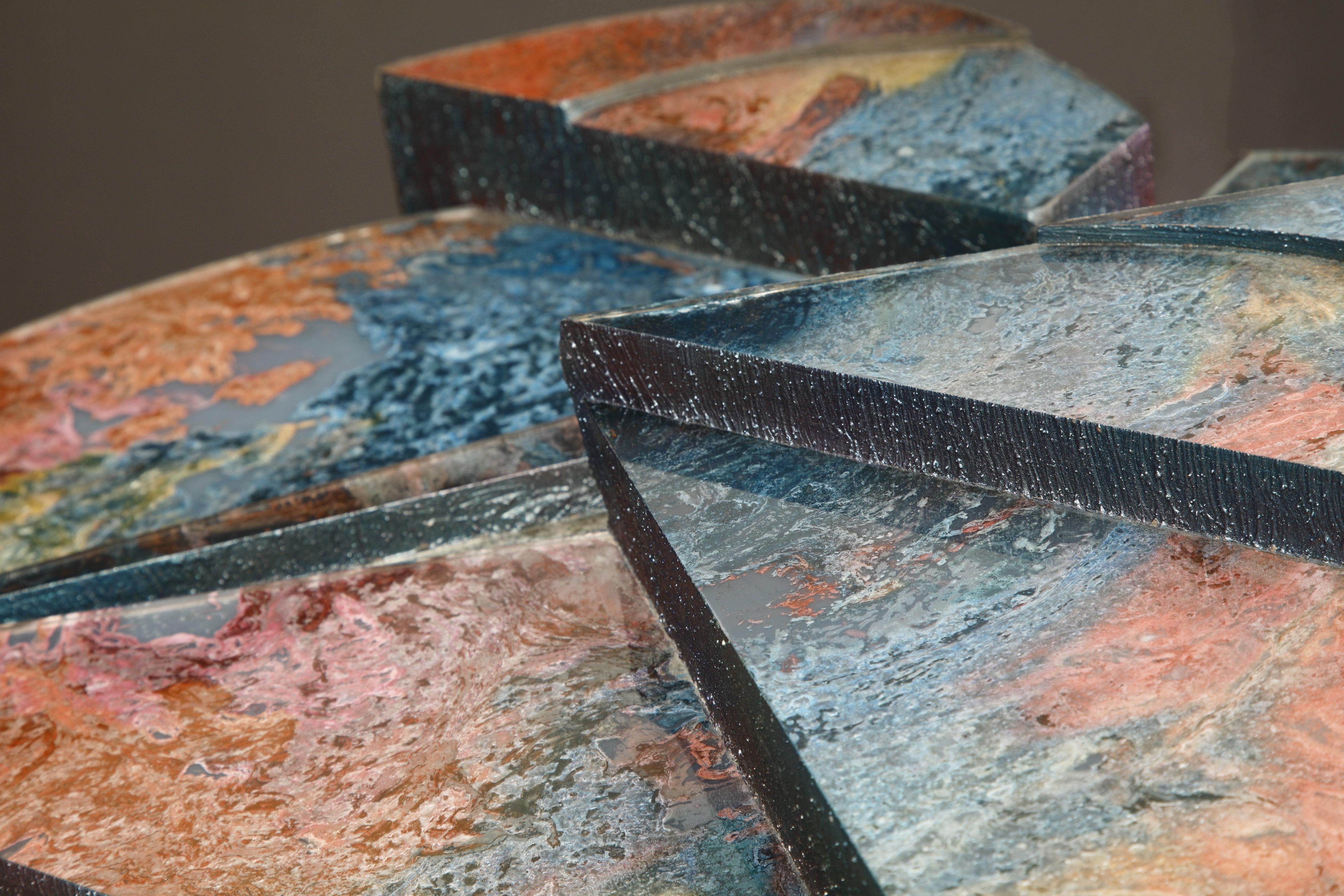 Table basse sculpturale « Ciment Glass Oxide » de Laddie John Dill, vers 1980 en vente 13