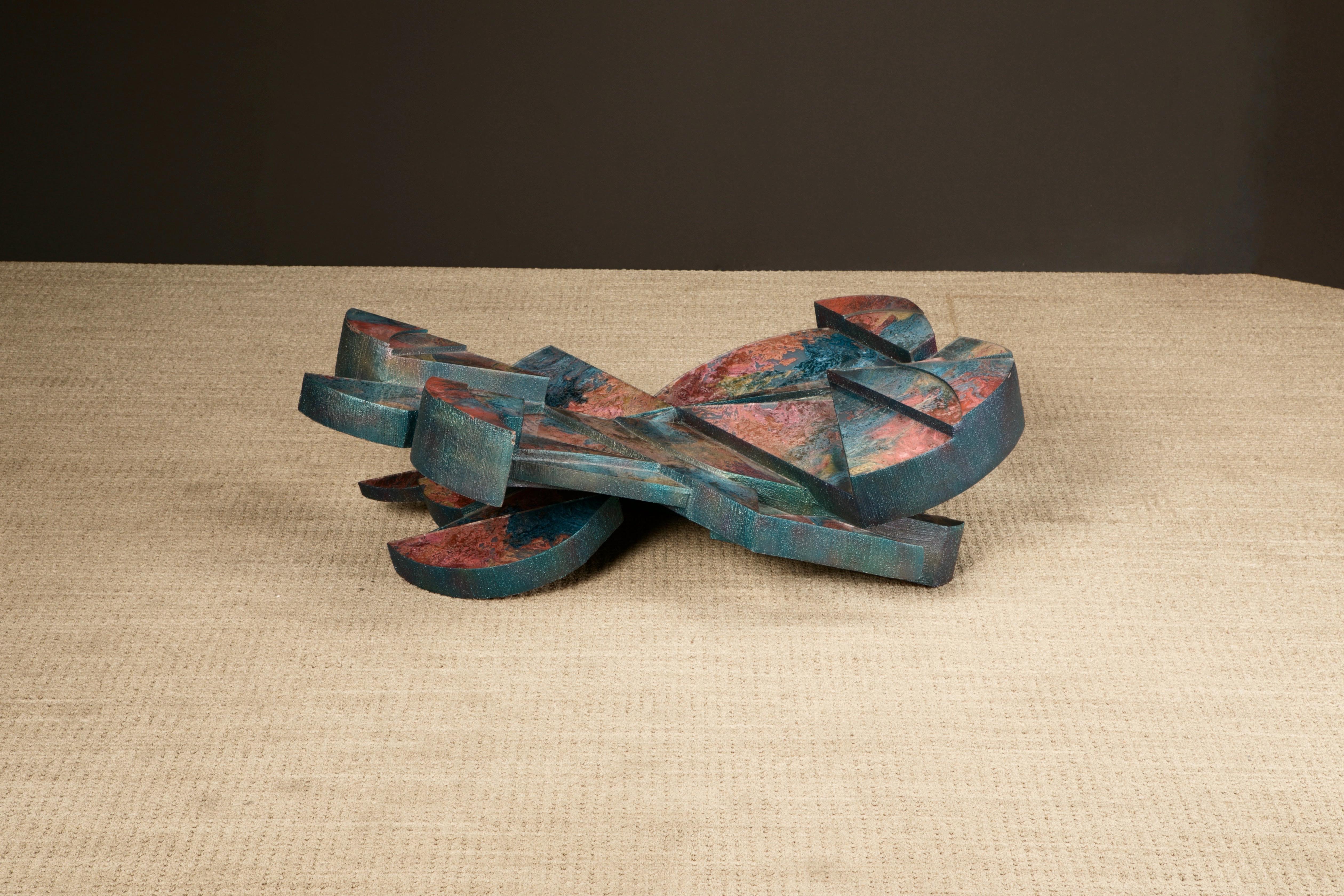 Américain Table basse sculpturale « Ciment Glass Oxide » de Laddie John Dill, vers 1980 en vente