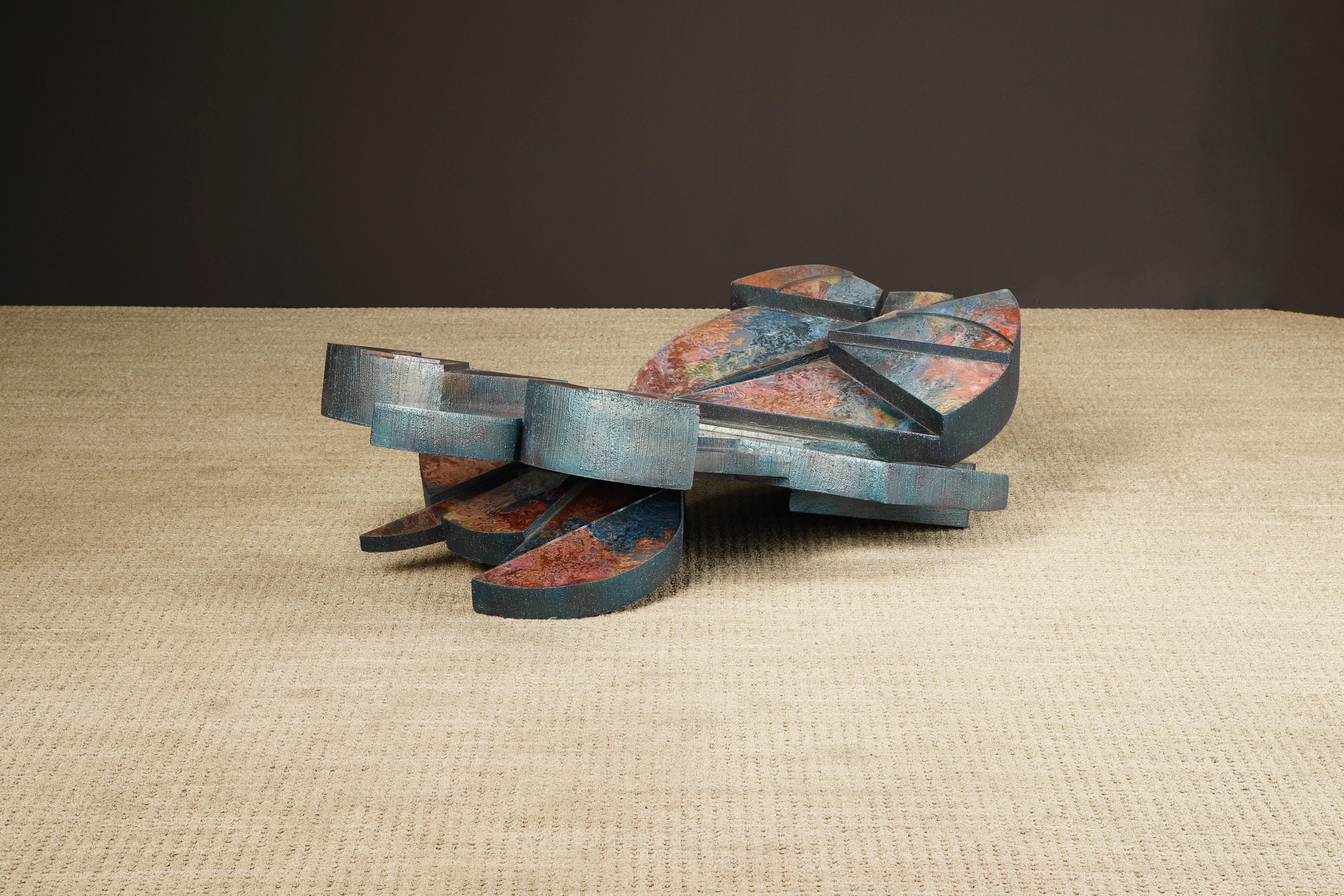 Fin du 20e siècle Table basse sculpturale « Ciment Glass Oxide » de Laddie John Dill, vers 1980 en vente