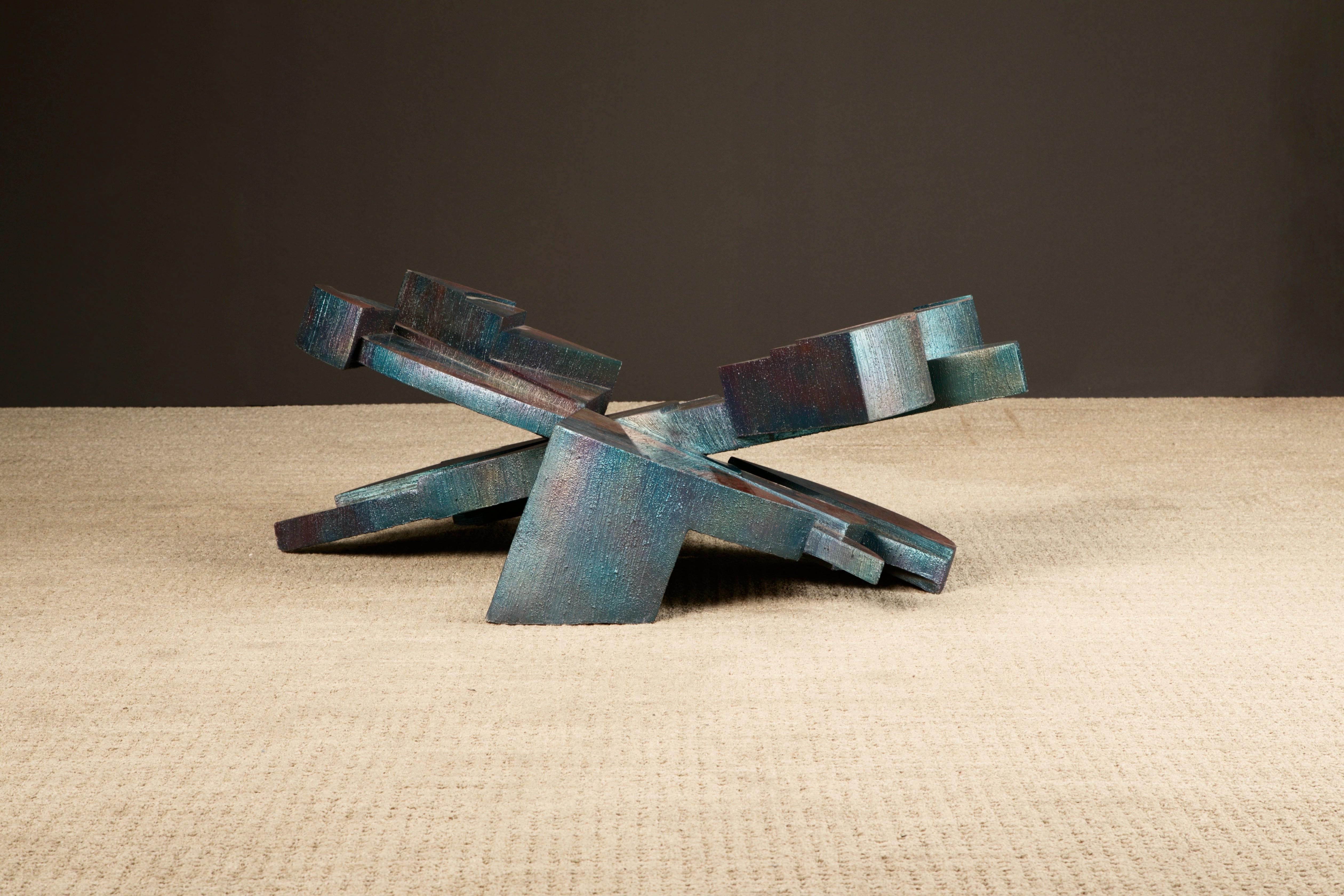 Table basse sculpturale « Ciment Glass Oxide » de Laddie John Dill, vers 1980 en vente 1