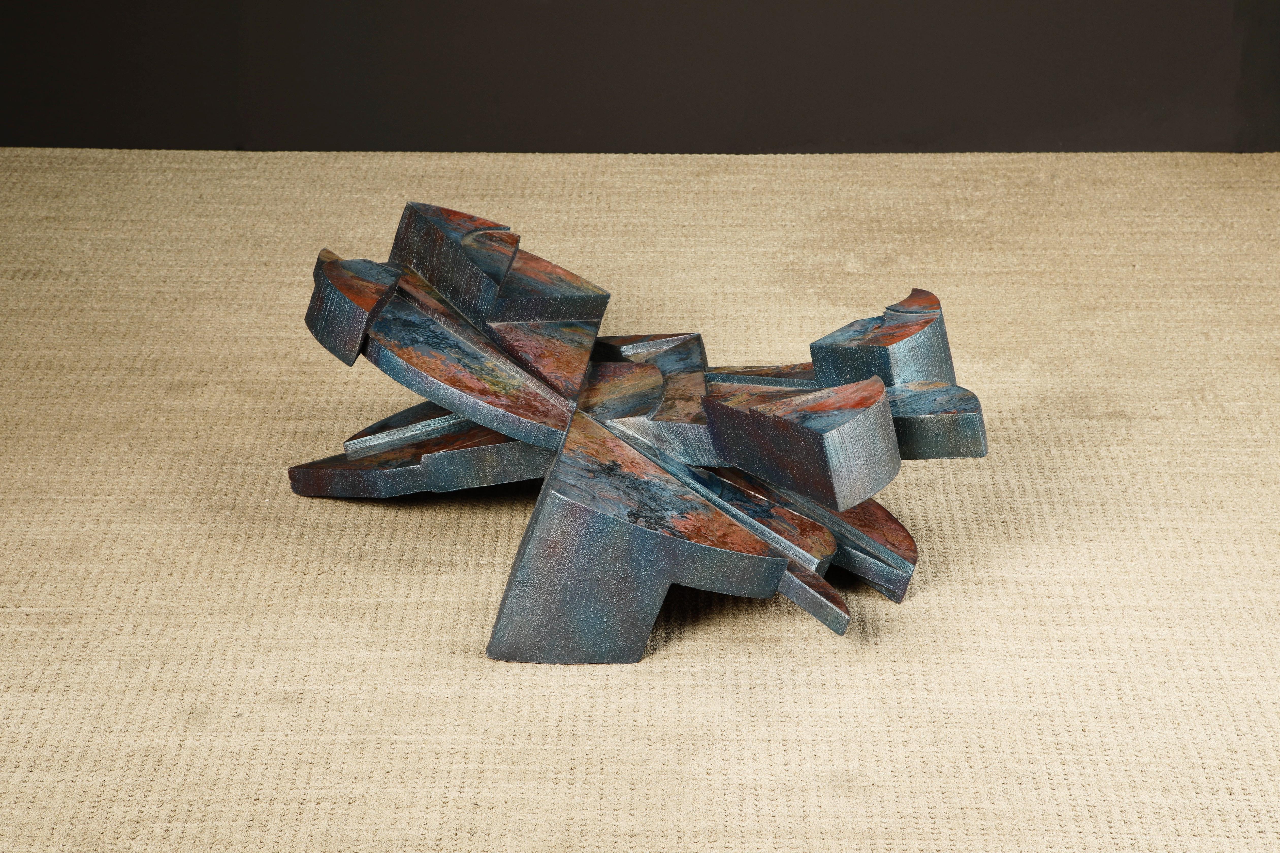Table basse sculpturale « Ciment Glass Oxide » de Laddie John Dill, vers 1980 en vente 2