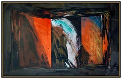 Laddie John Dill Large Original Abstract Painting Pastel Oil On Board Signed Art