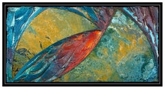 Laddie John Dill Original Glass Wall Relief Sculpture Signed Modern Painting Art