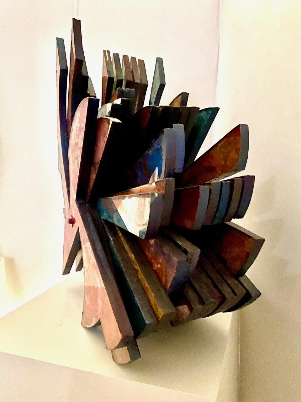 Untitled contemporary sculpture colorful spiral  - Sculpture by Laddie John Dill