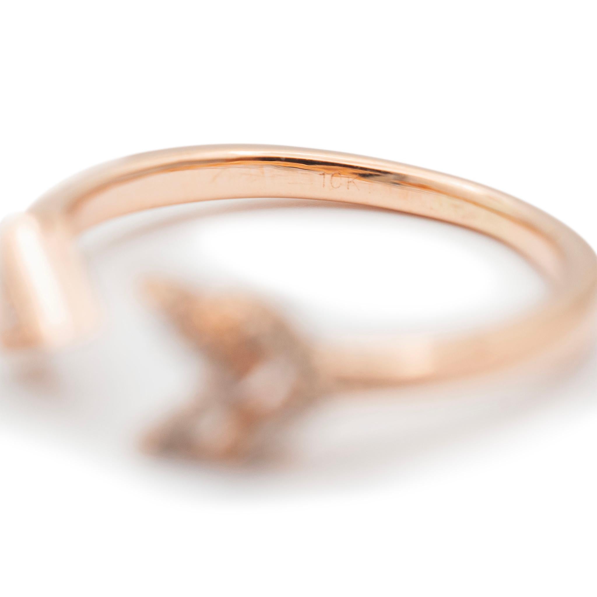 Ladies 10K Rose Gold Arrow Deconstructed Pave Diamond Cocktail Ring For Sale 1