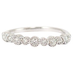 Ladies 10K White Gold Half Eternity Diamond Wedding Band
