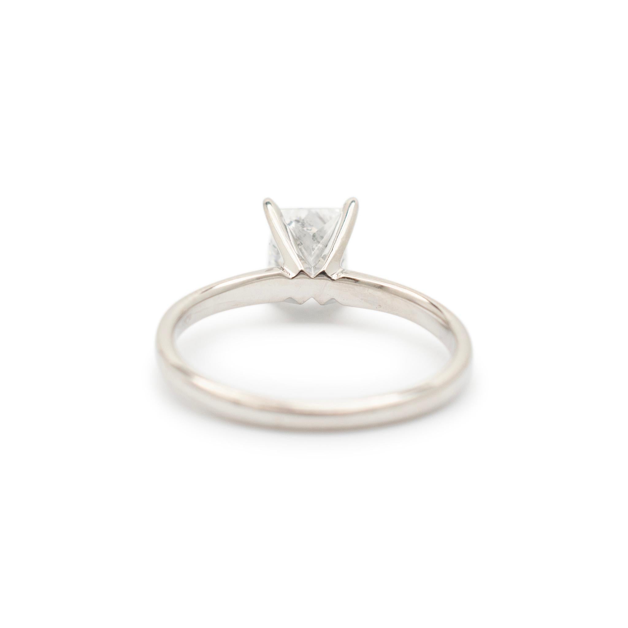 Ladies 10K White Gold Princess Cut Diamond Solitaire Engagement Ring 3