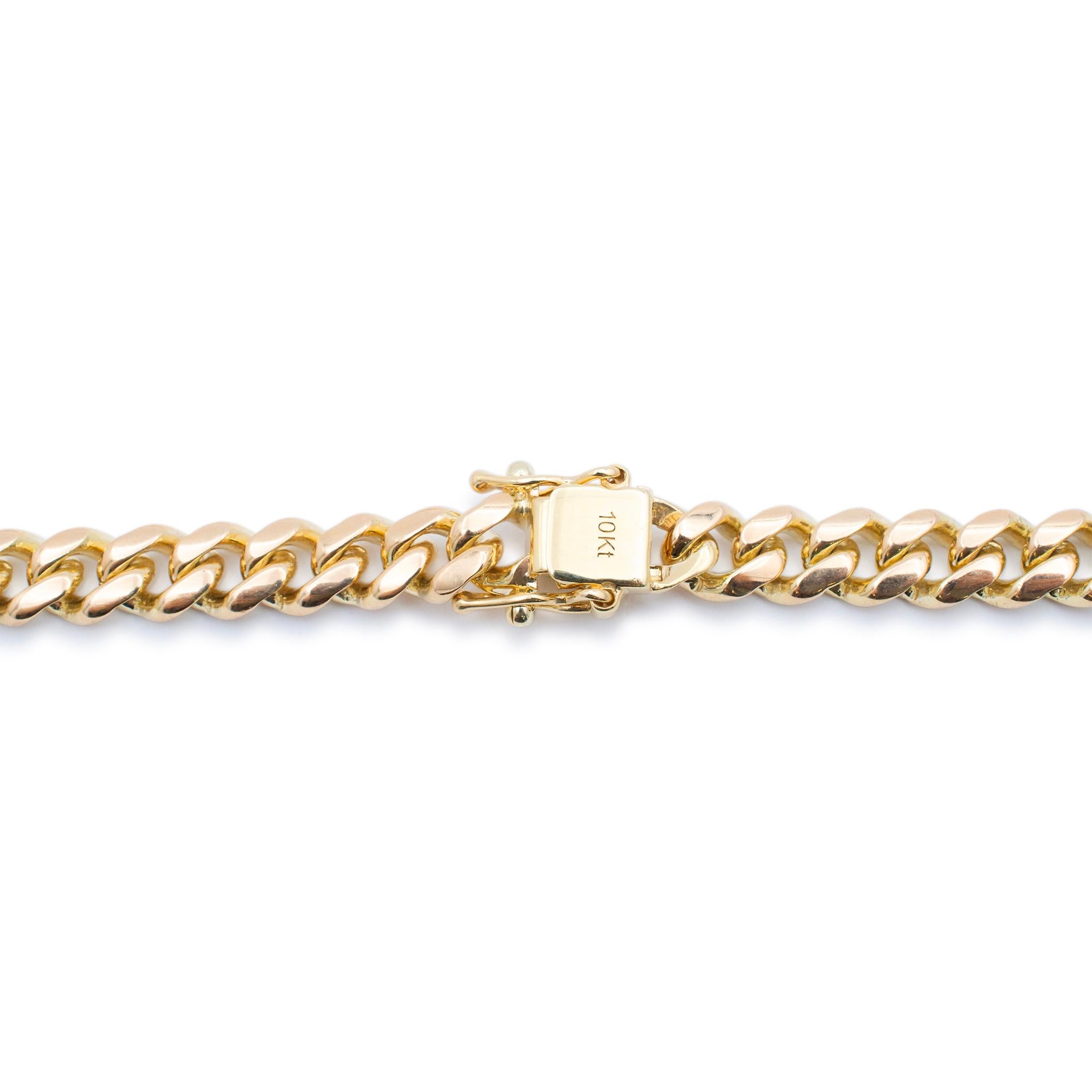 Women's Ladies 10K Yellow Gold Cuban Chain Necklace 