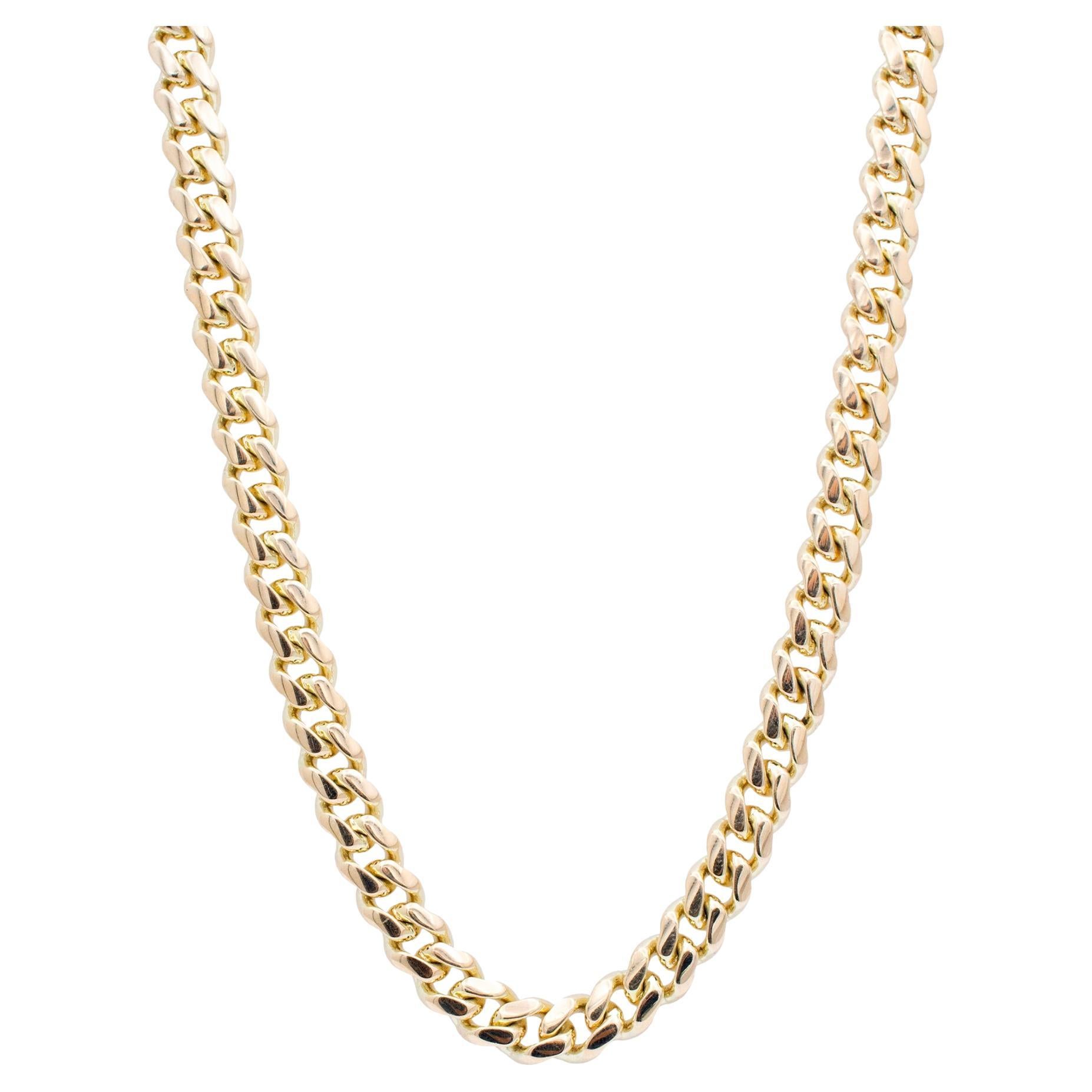 Ladies 10K Yellow Gold Cuban Chain Necklace 