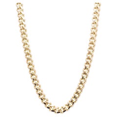 Ladies 10K Yellow Gold Cuban Chain Necklace 