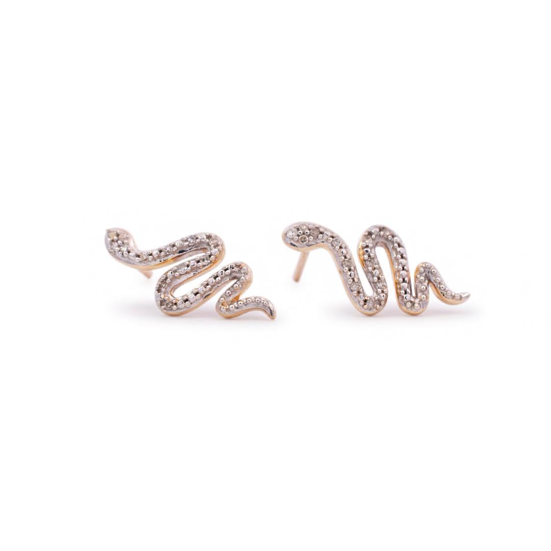 rose gold snake earrings
