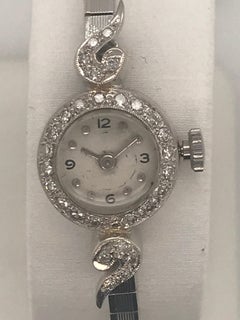 Ladies 14 Karat White Gold Angelus wristwatch