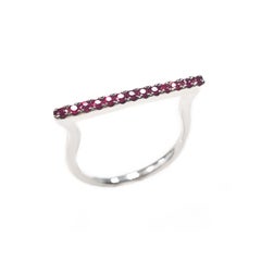 Ladies 14 Karat White Gold Round Ruby Fashion Ring, Finger