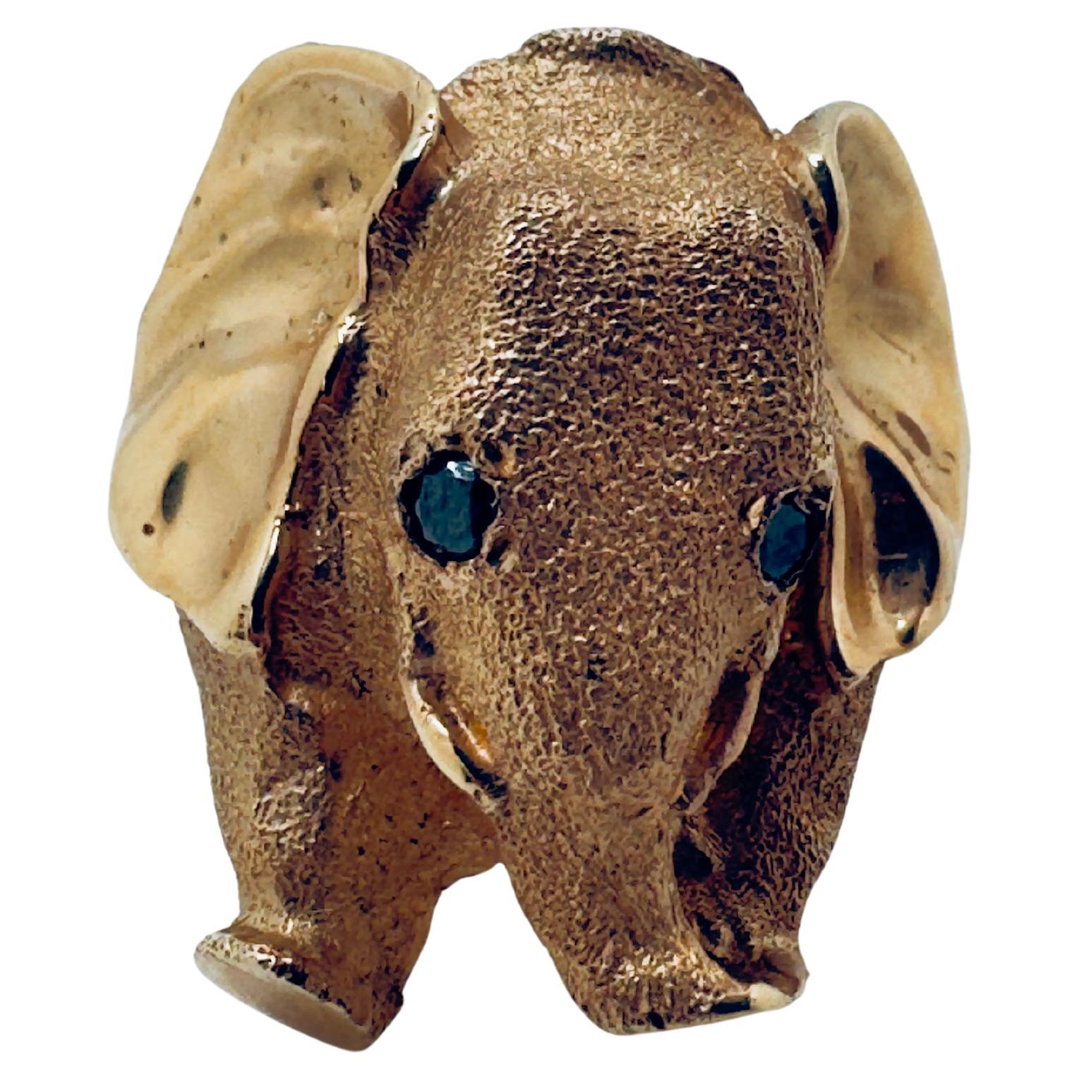 Ladies 14K Elephant Head Ring
