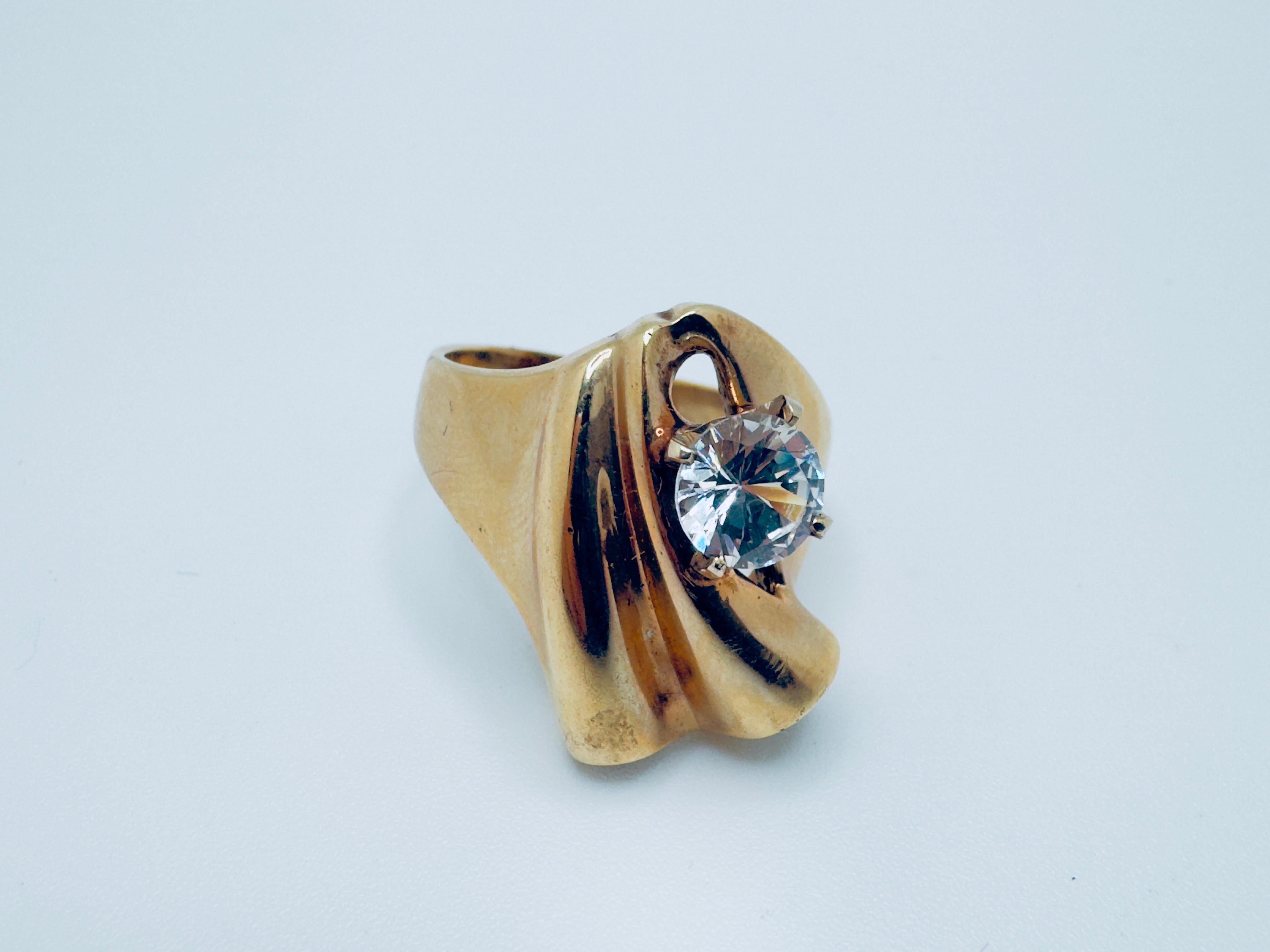 Contemporaneo Anello da donna in Renzite a forma libera 14K in vendita