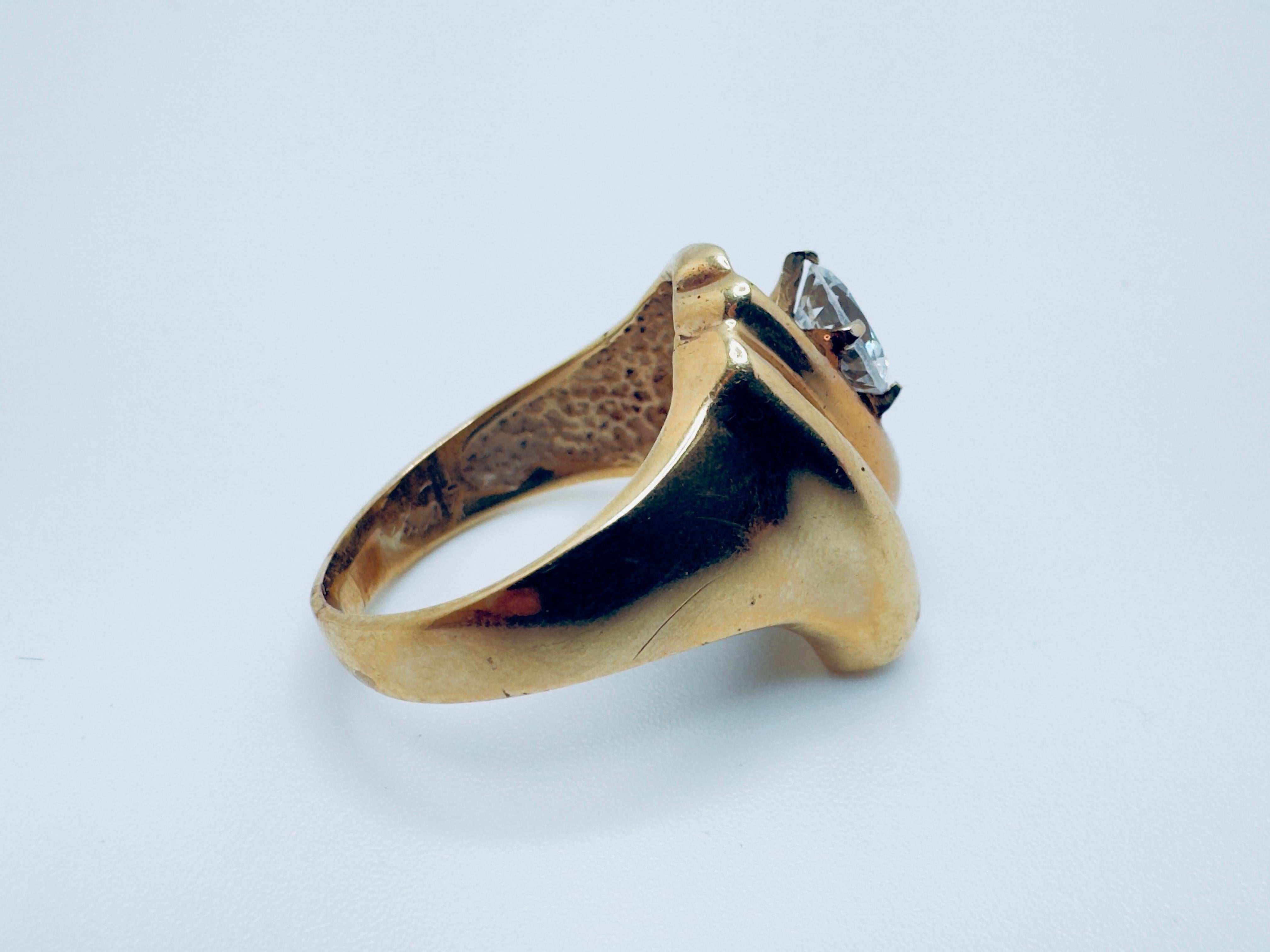 Taglio rotondo Anello da donna in Renzite a forma libera 14K in vendita