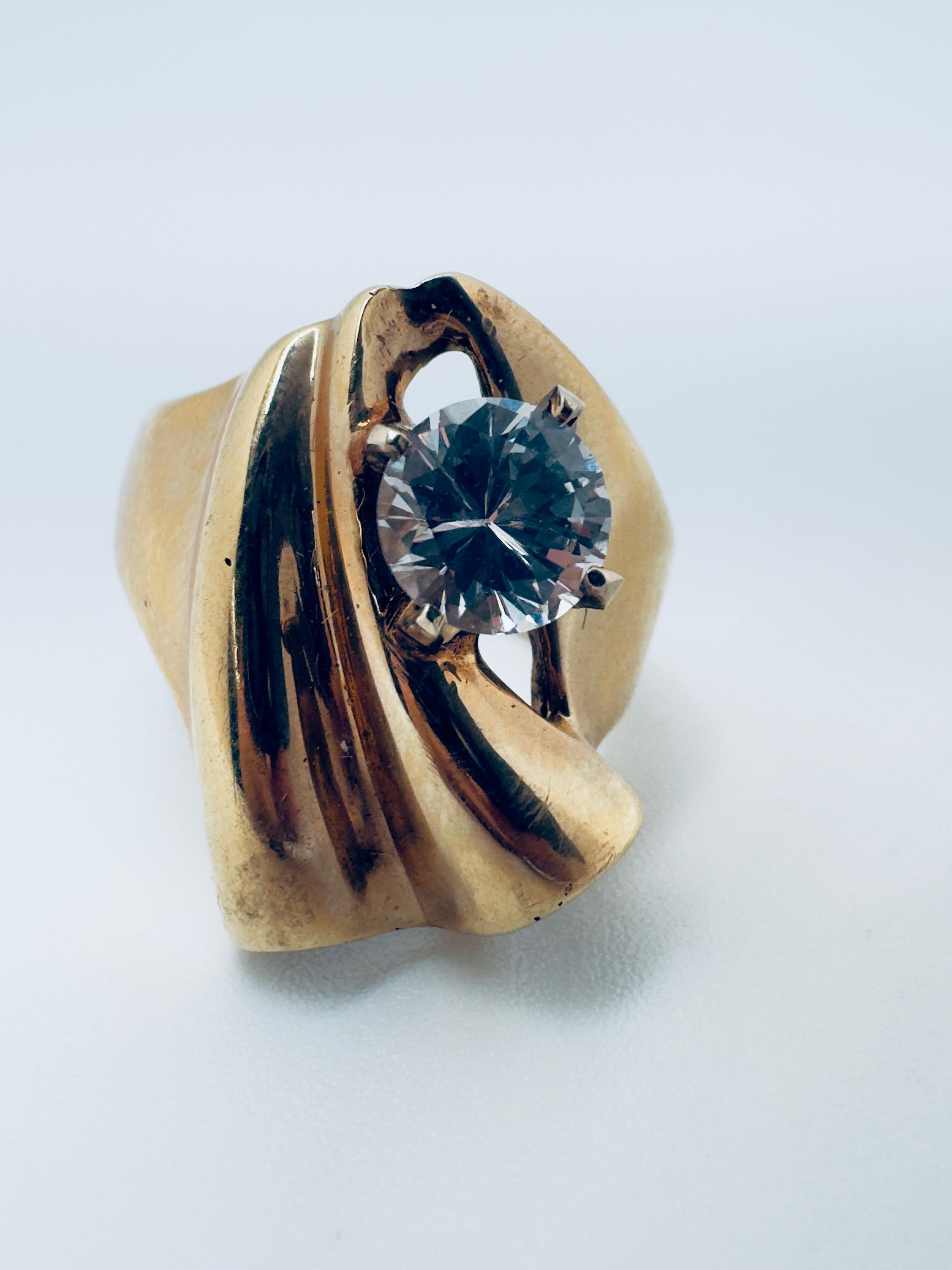 Anello da donna in Renzite a forma libera 14K in vendita 1