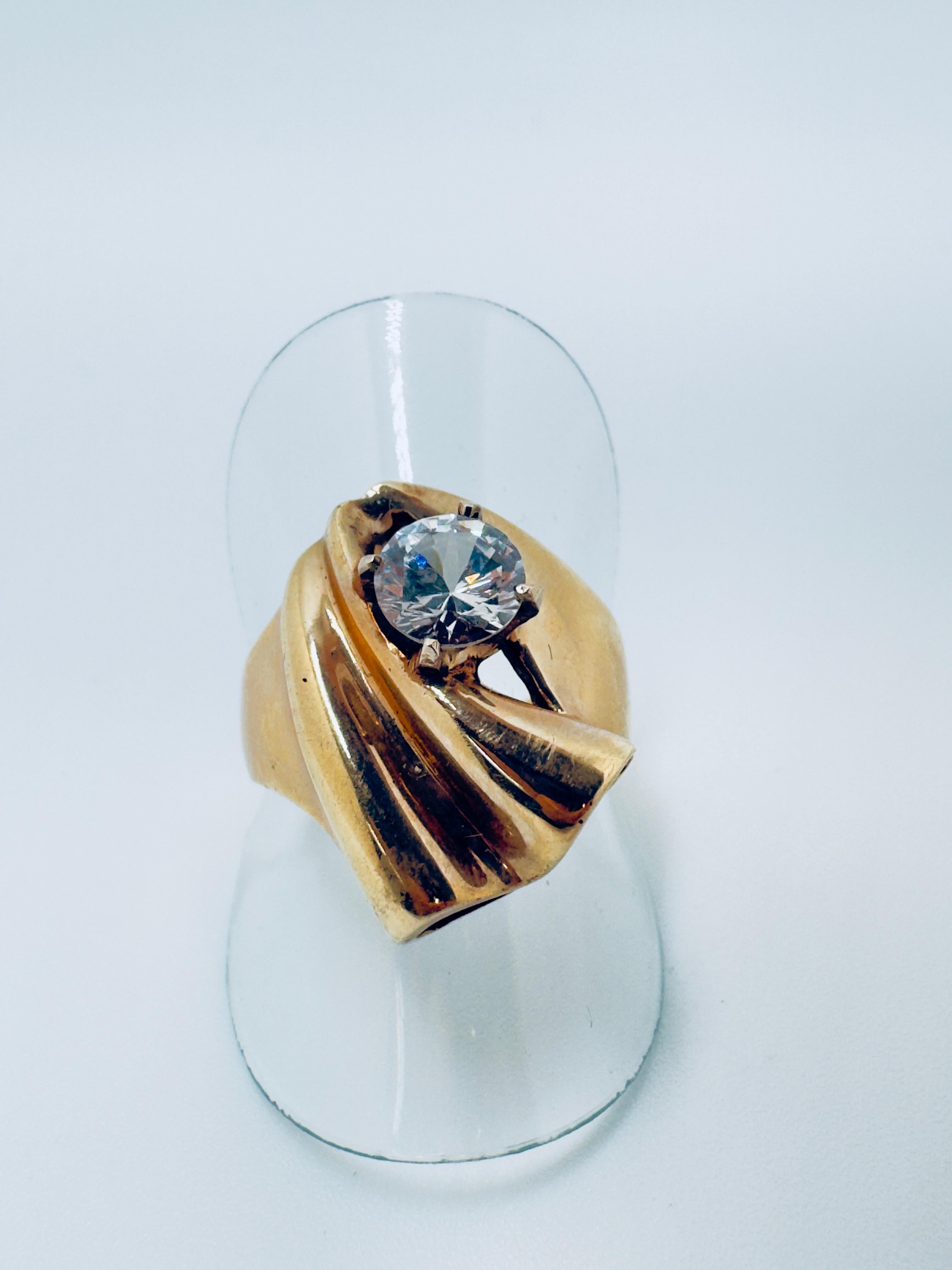 Anello da donna in Renzite a forma libera 14K in vendita 3