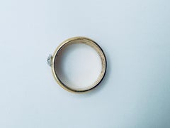 Anello con diamante mezza luna da donna 14K