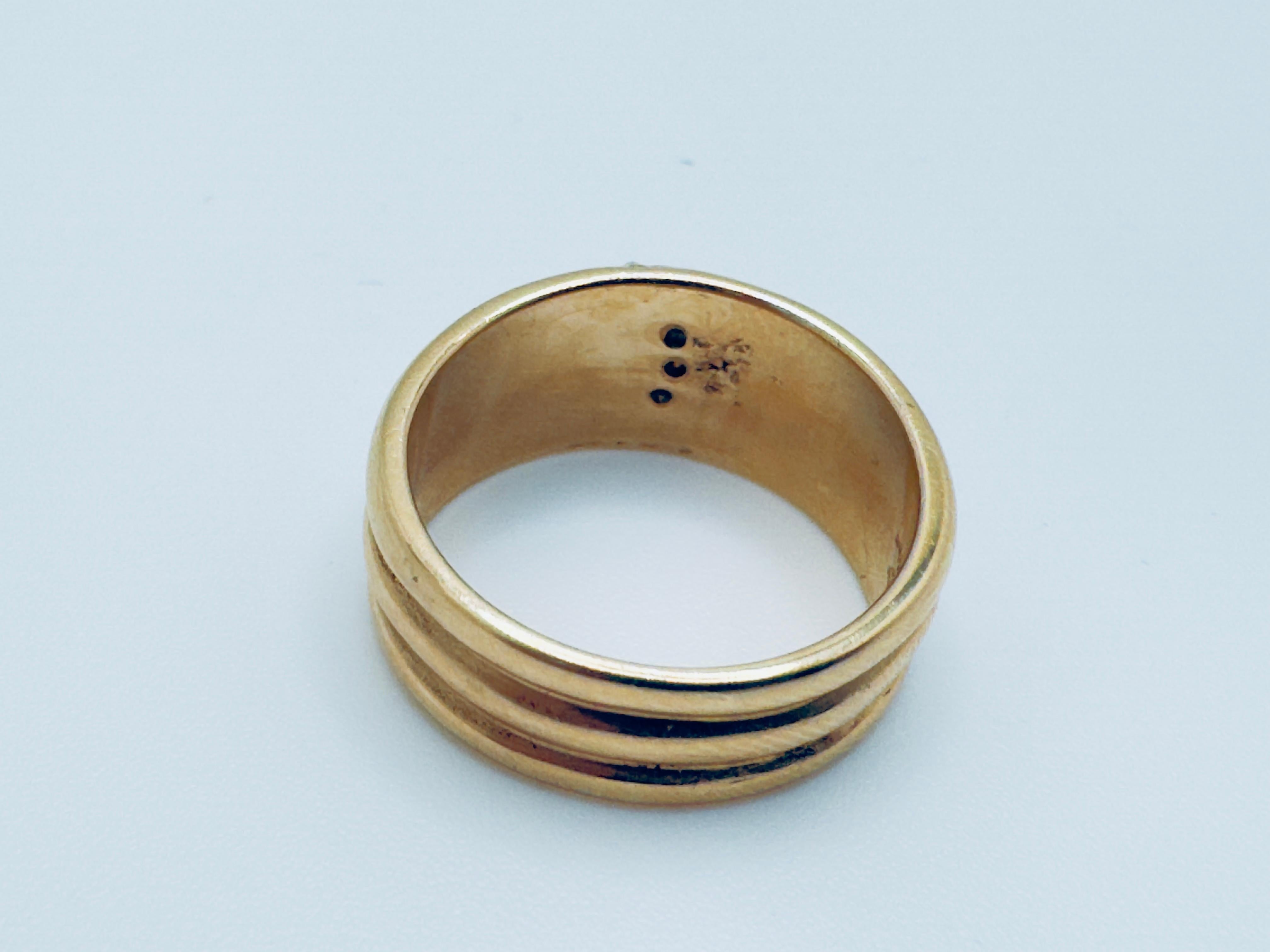 Art Deco Ladies 14K Half-Moon Diamond Ring For Sale
