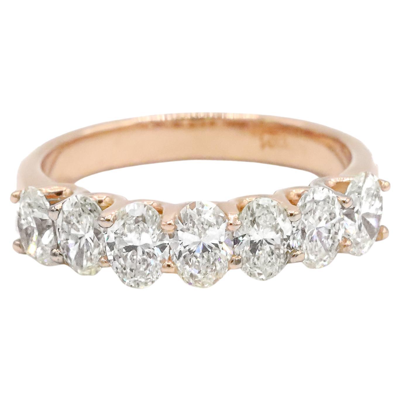 Ladies 14K Rose Gold 2.09Ct Ovals Eternity Ring For Sale